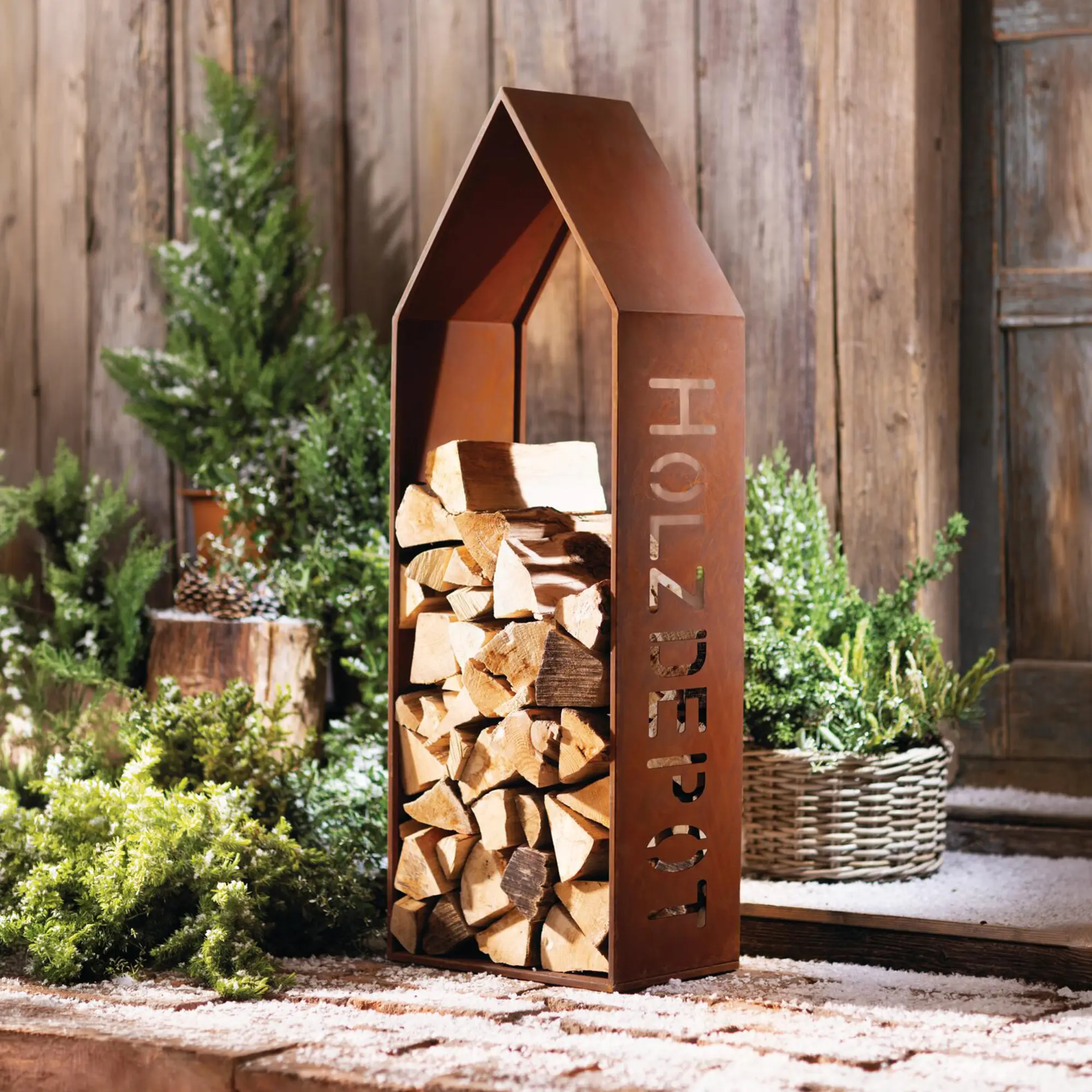 Kaminholz-Regal "Rustic"  im Frank Flechtwaren Online Shop kaufen