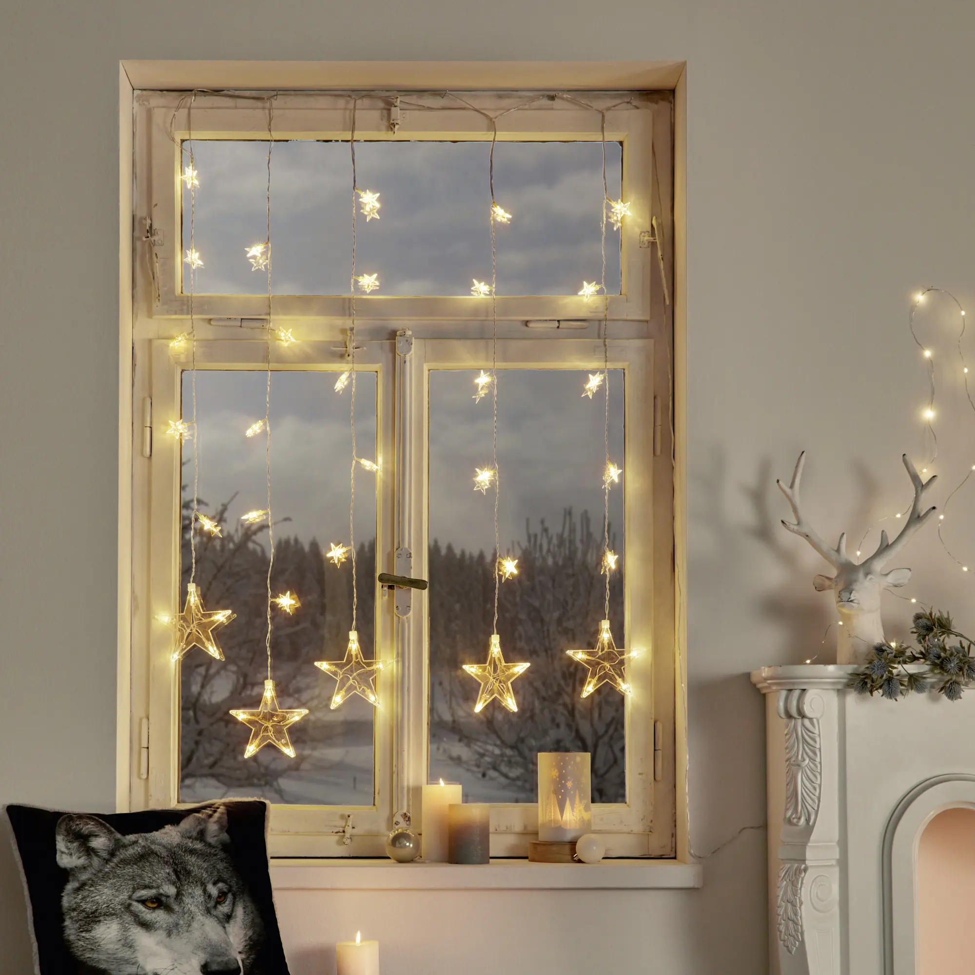 LED-Lichtervorhang "Sternenregen"  im Frank Flechtwaren Online Shop kaufen