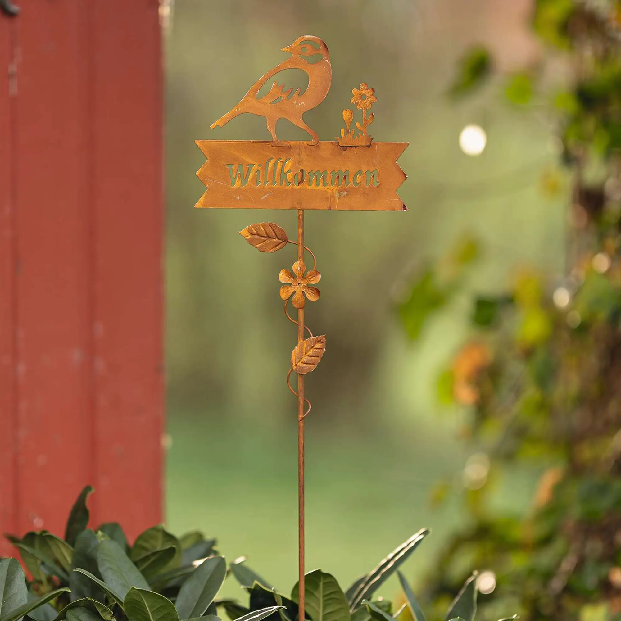 Gartenstecker "Willkommen"  im Frank Flechtwaren Online Shop kaufen