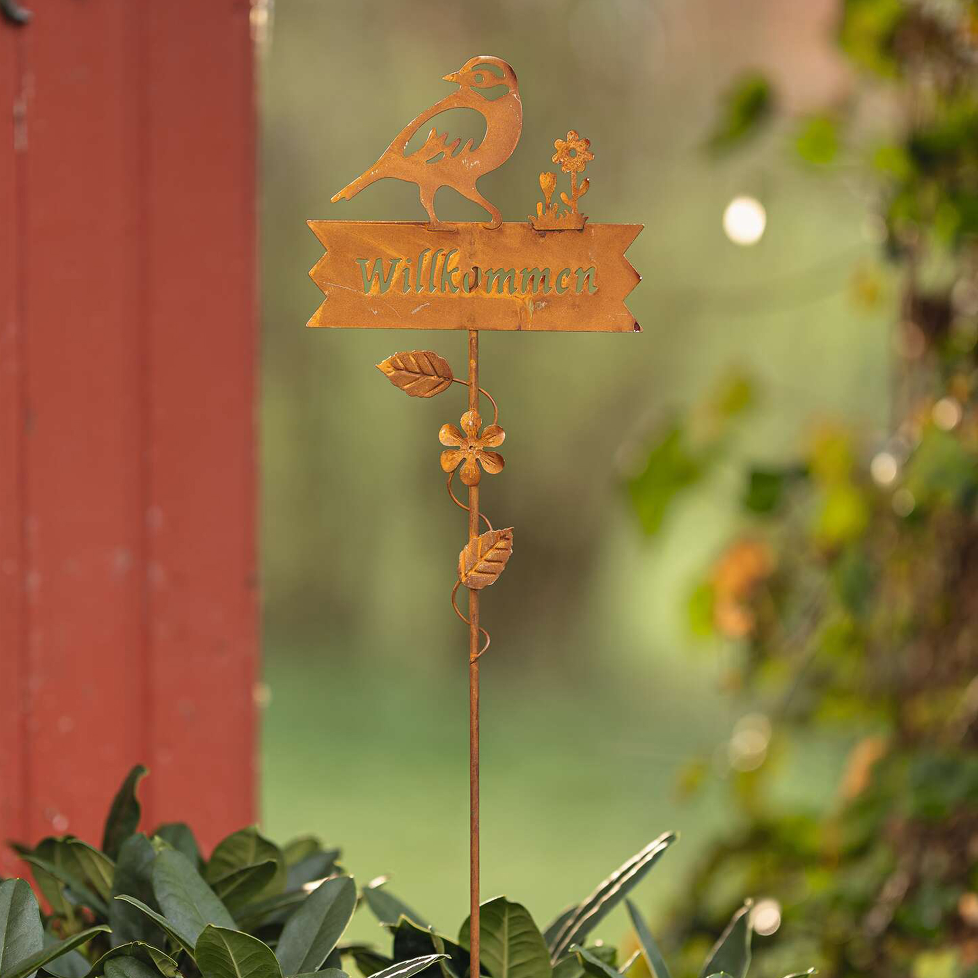 Gartenstecker "Willkommen"  im Frank Flechtwaren Online Shop kaufen