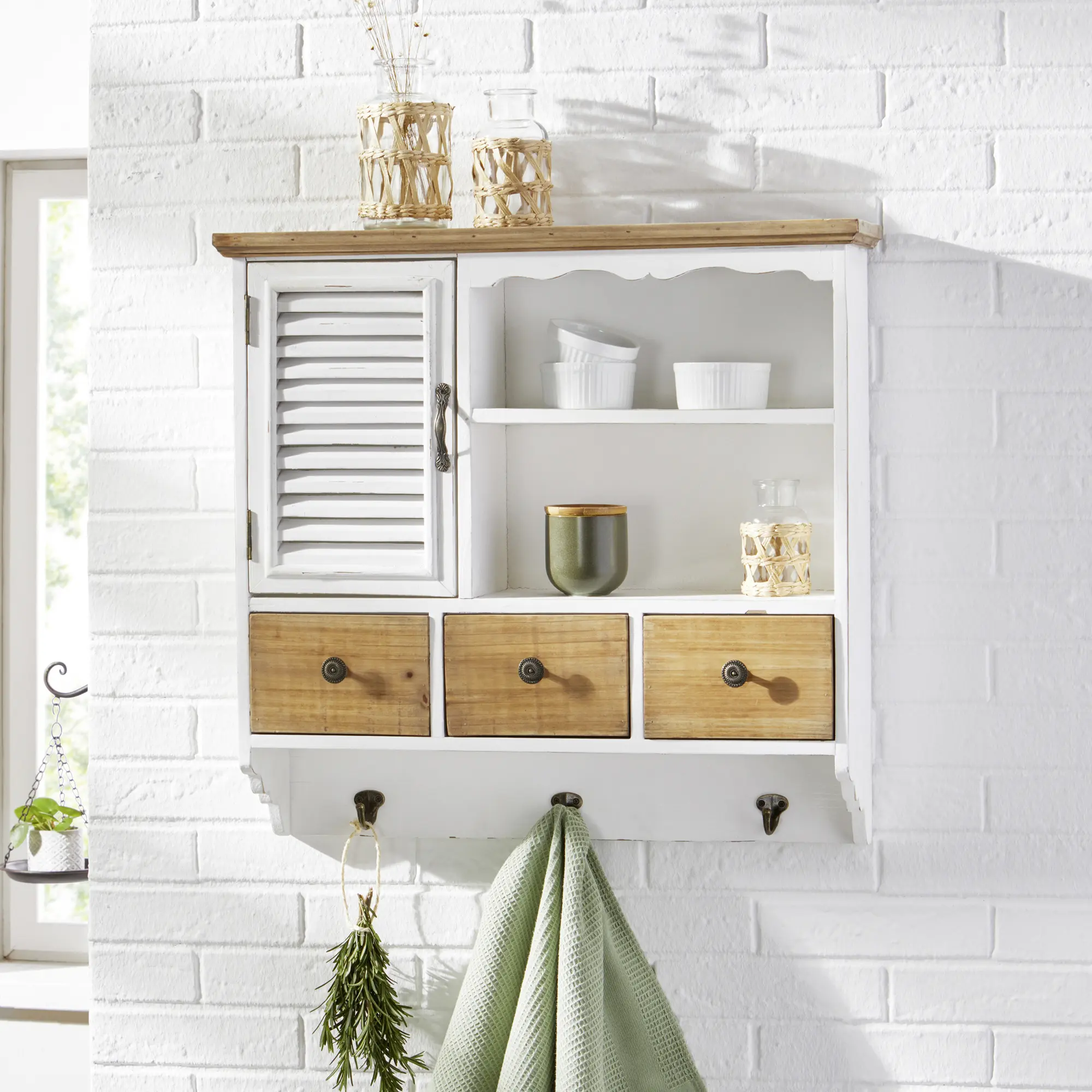 Hängeschrank "White Cottage"  im Frank Flechtwaren Online Shop für Küche kaufen