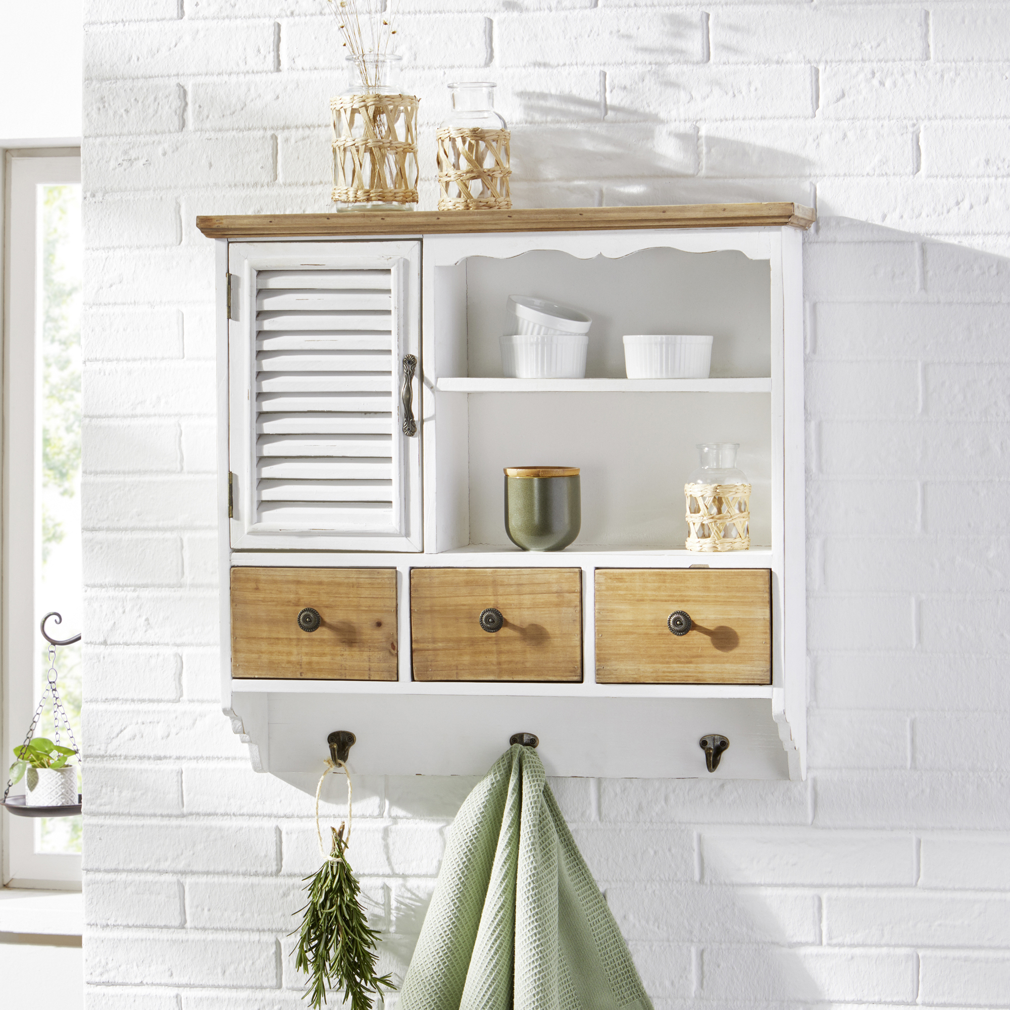 Hängeschrank "White Cottage"  im Frank Flechtwaren Online Shop für Küche kaufen