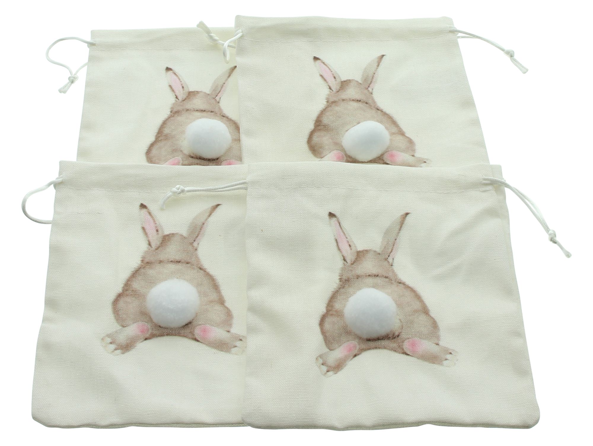 Geschenkbeutel "Hoppelhase", 4er Set  im Frank Flechtwaren Online Shop für Ostern kaufen
