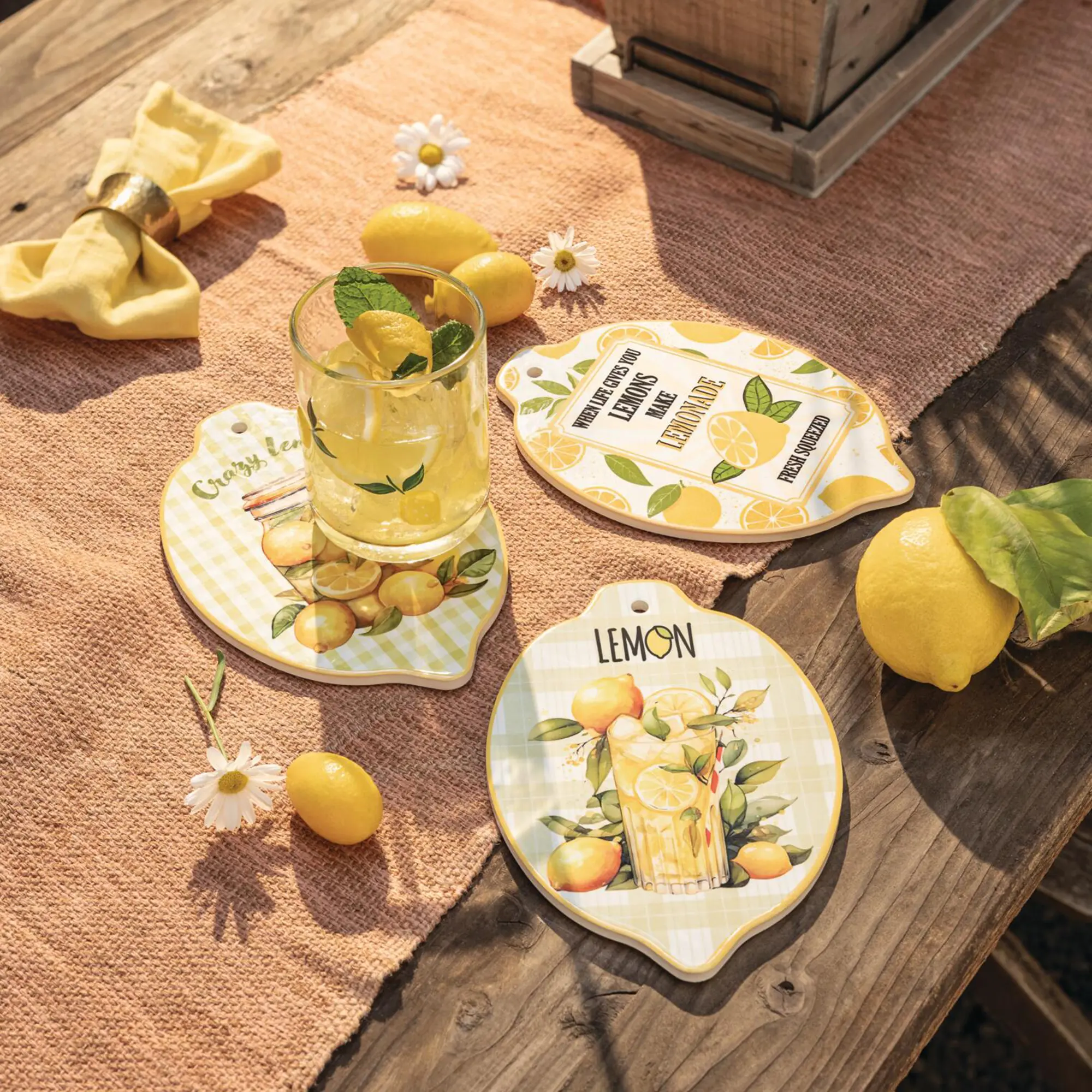 Wanddeko "Lemon", 3er Set  im Frank Flechtwaren Online Shop für Lemon Sorbet kaufen
