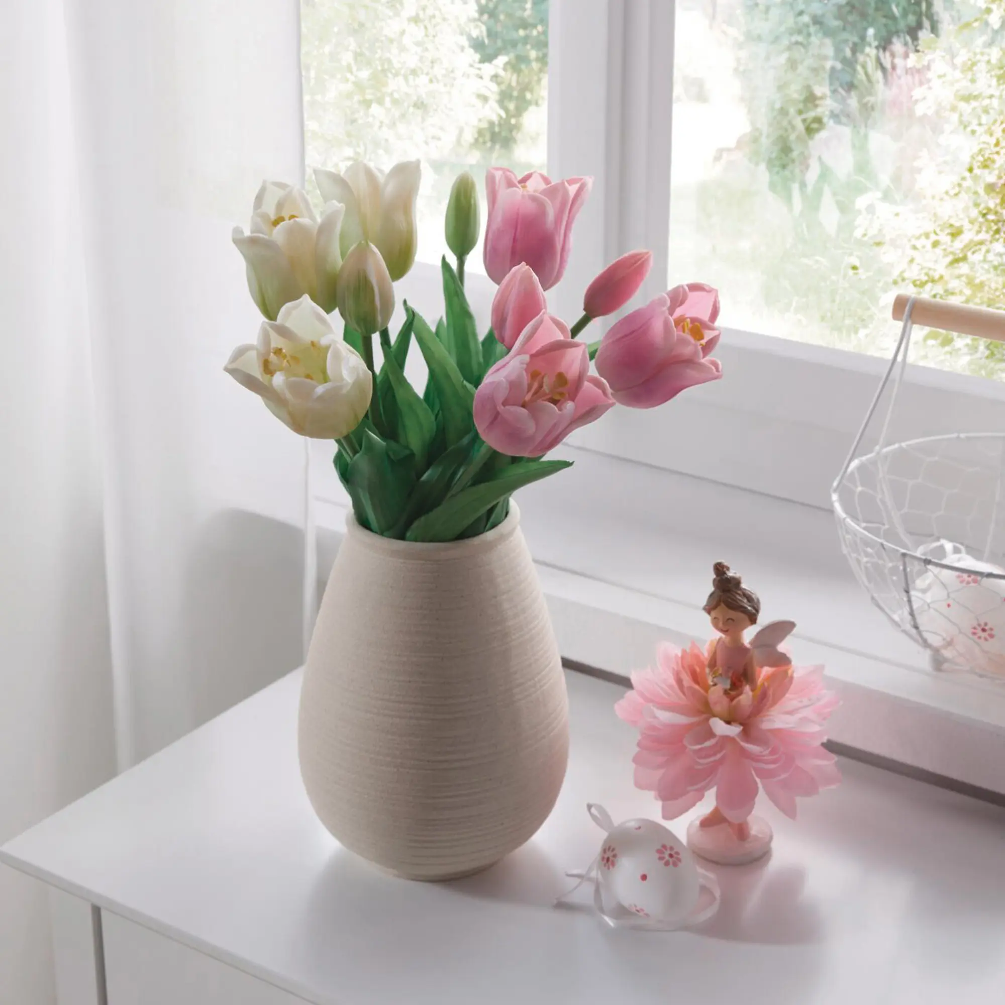 Tulpe "Weiß", 5er Set  im Frank Flechtwaren Online Shop für Pastelltöne kaufen