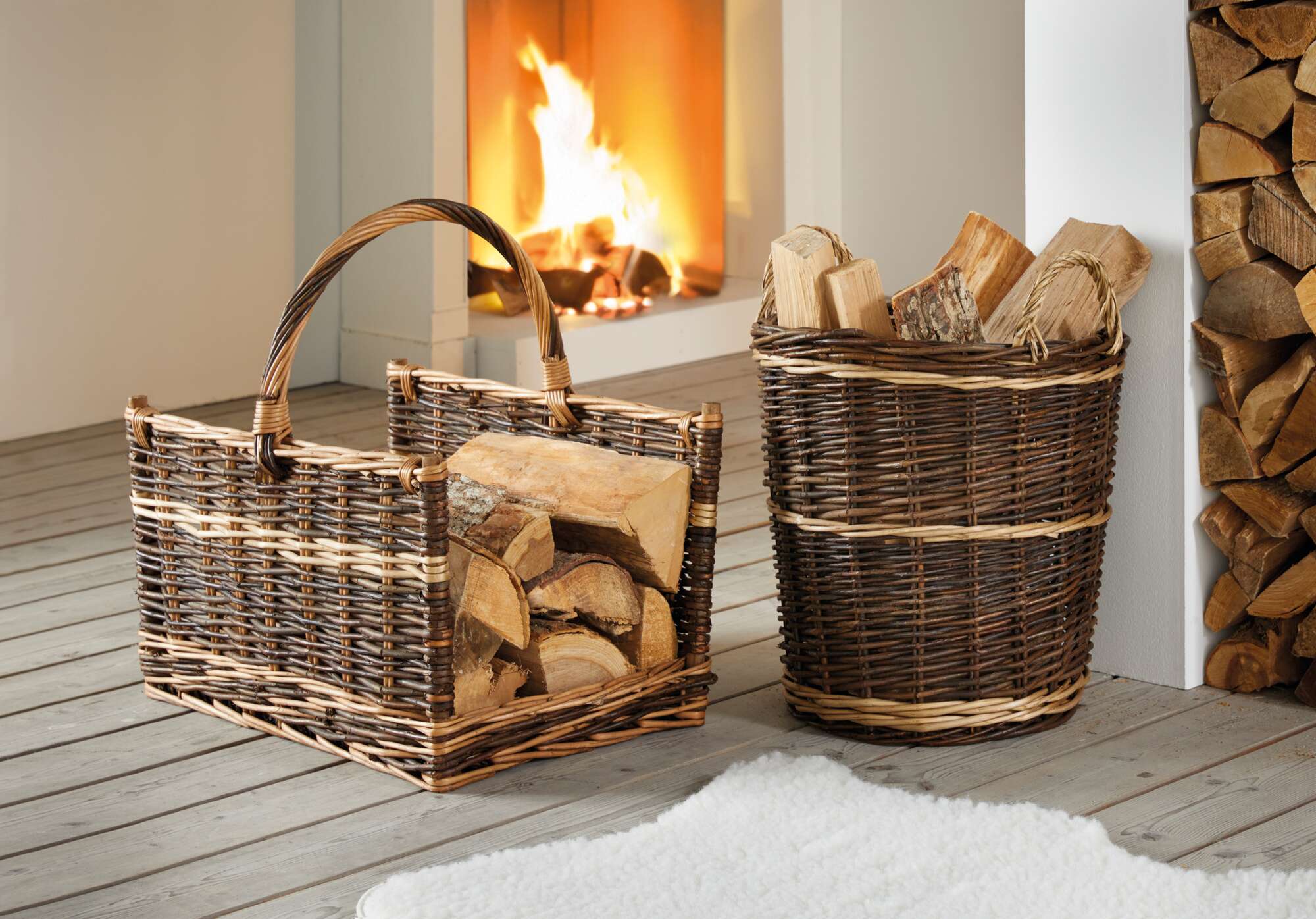 Kaminholzkorb "Universale"  im Frank Flechtwaren Online Shop für Holzkörbe &amp; Holzständer kaufen