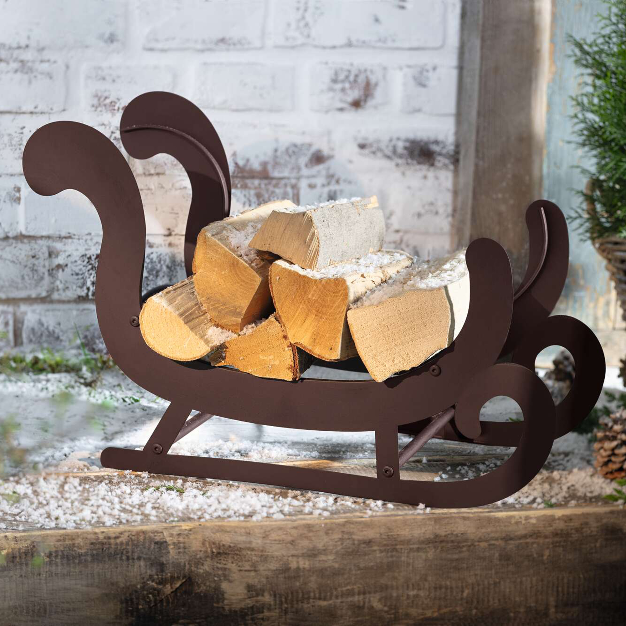 Kaminholzhalter "Schlitten" im Frank Flechtwaren Online Shop für Weihnachten kaufen Kaminholzhalter "Schlitten" im Frank Flechtwaren Online Shop für Weihnachten kaufen
