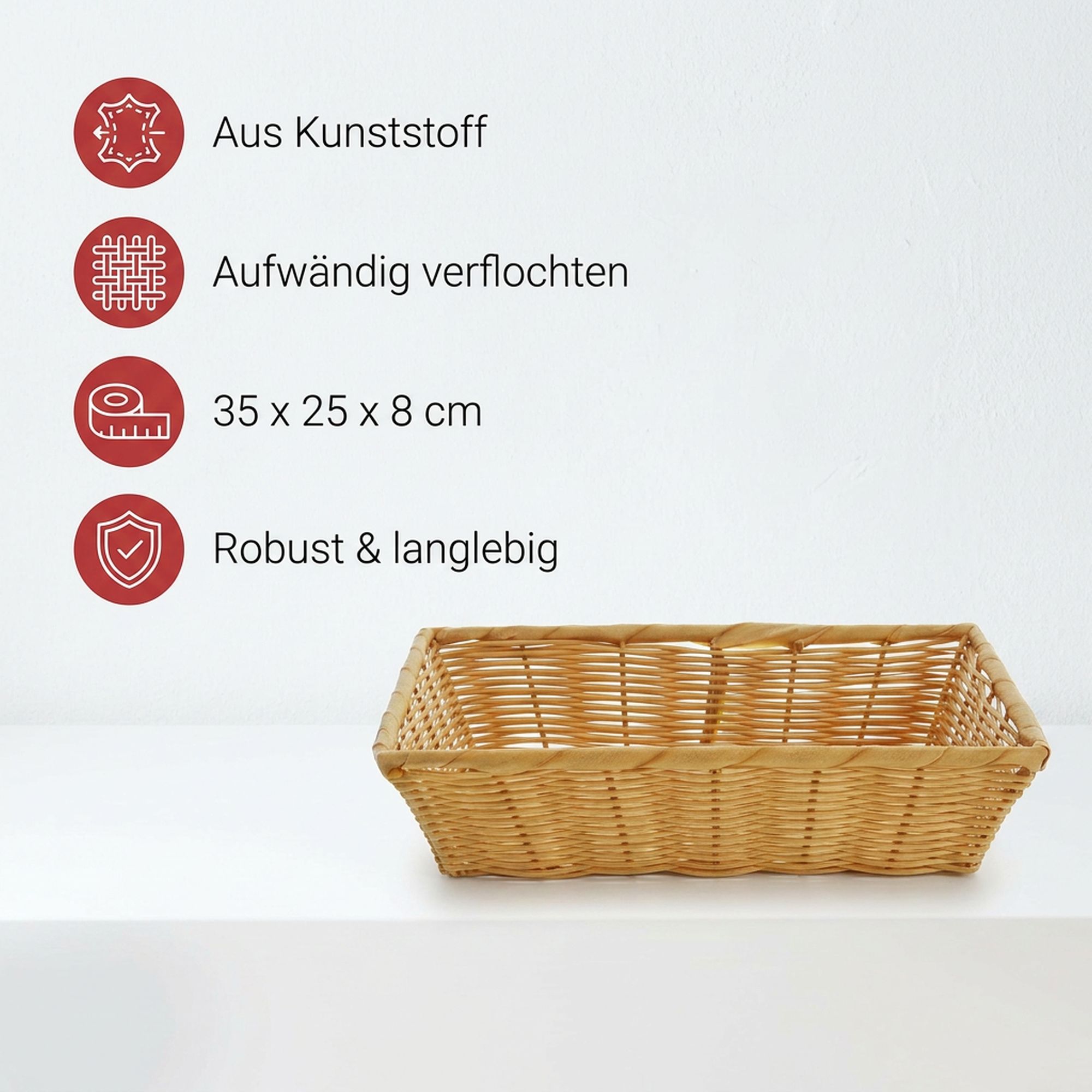 Schale "Poly", eckig  im Frank Flechtwaren Online Shop für Gartenparty kaufen