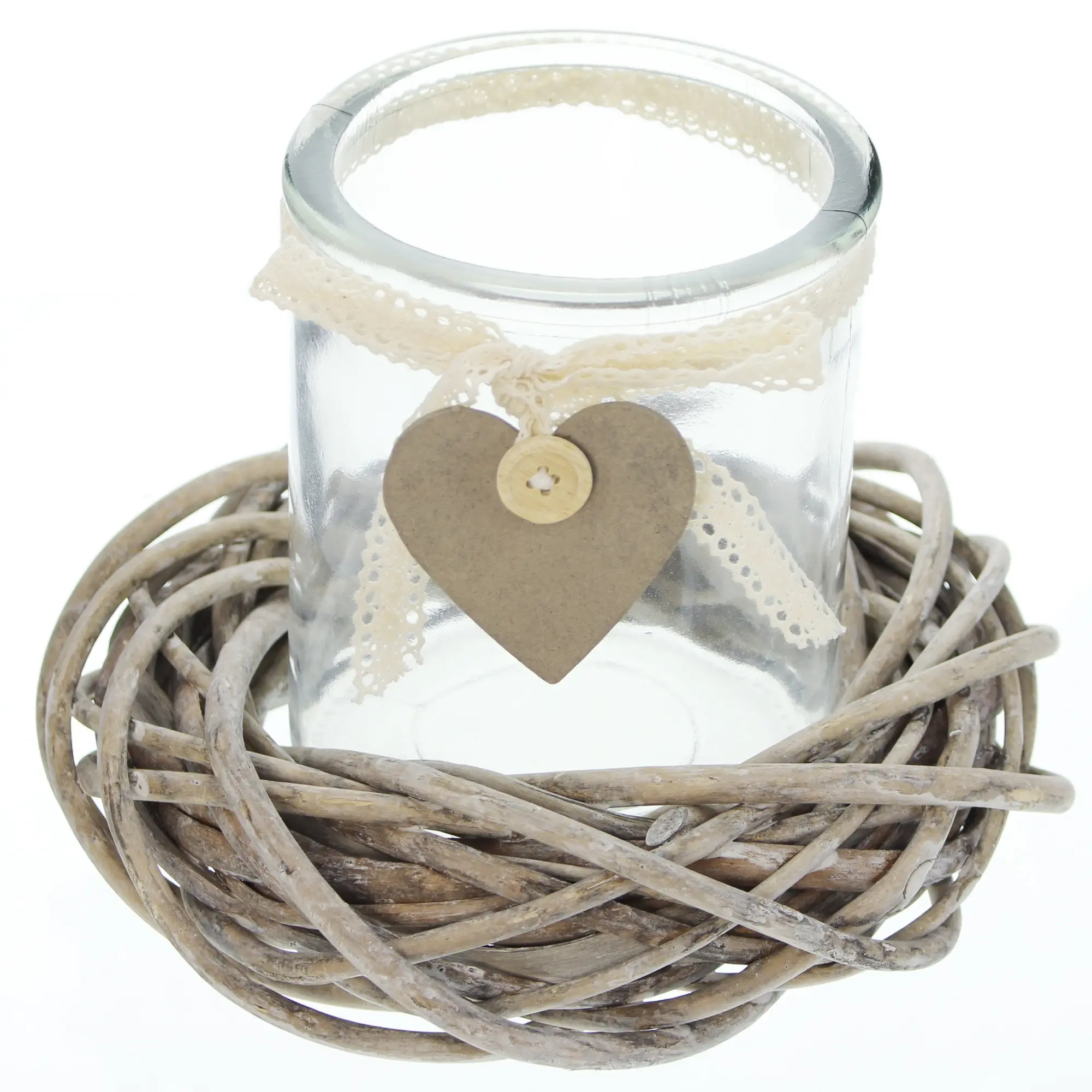 Windlicht "Weidenkranz", 2tlg.  im Frank Flechtwaren Online Shop für Ostern kaufen