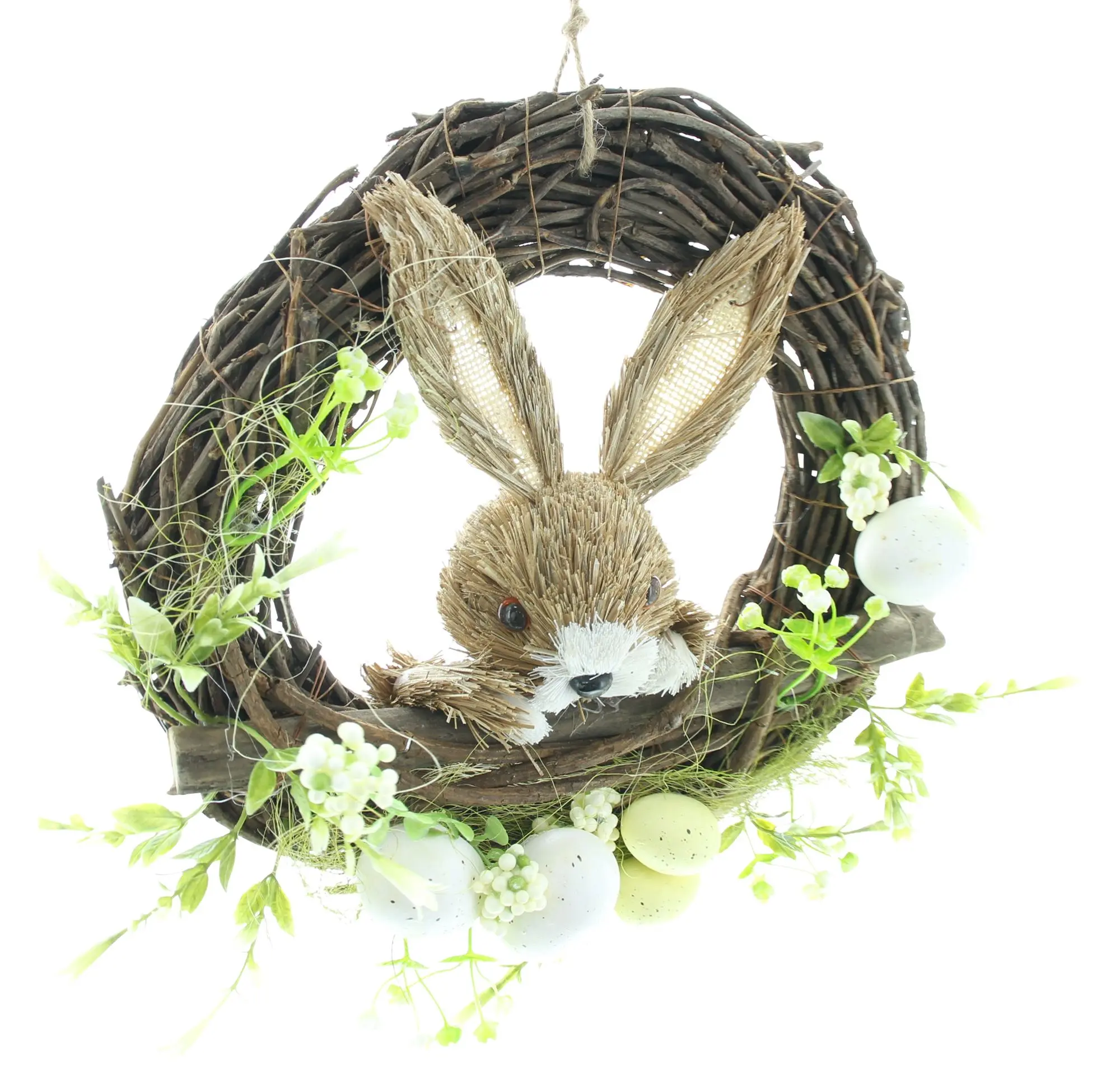 Osterkranz "Häschen"  im Frank Flechtwaren Online Shop für Österliche Gartendeko kaufen