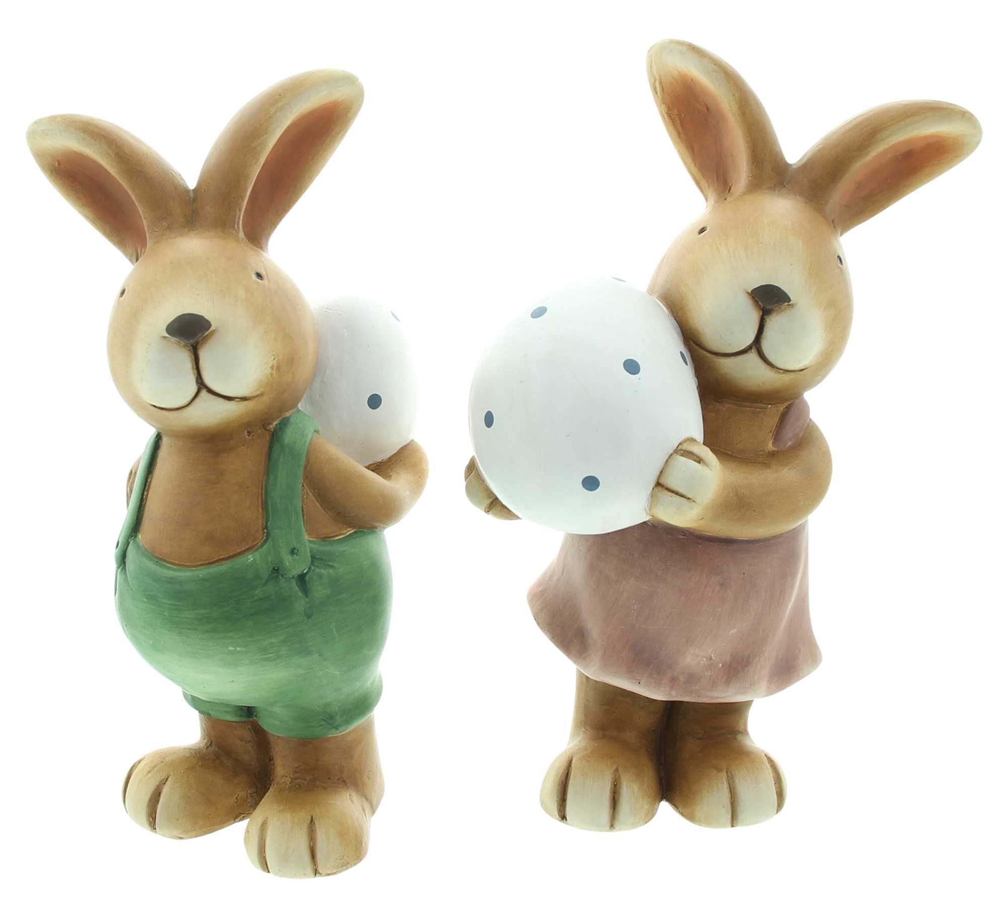 Figur "Hase mit Ei", 2er Set  im Frank Flechtwaren Online Shop für Ostern kaufen