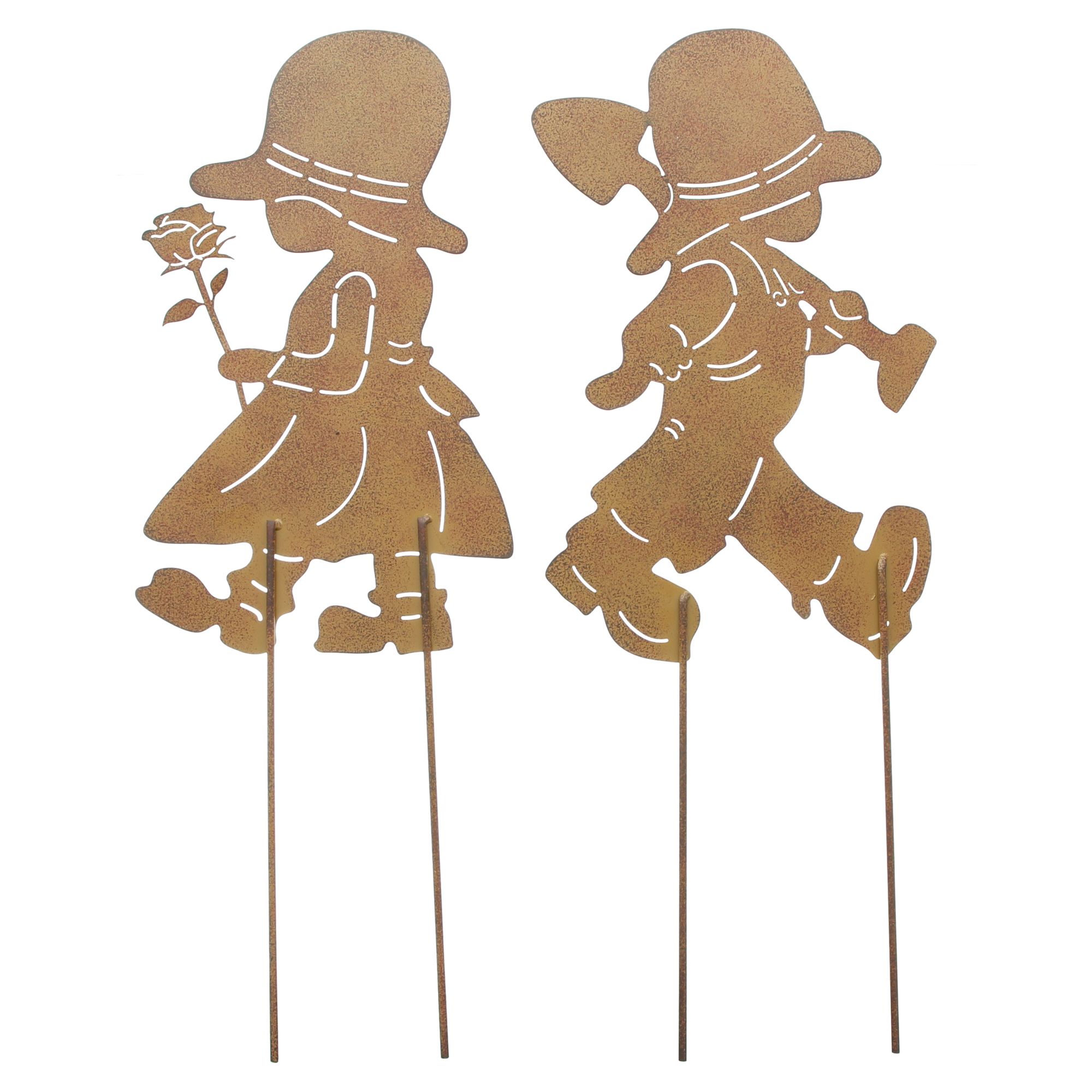Gartenstecker "Junge &amp; Mädchen", 2er Set  im Frank Flechtwaren Online Shop für Gartenstecker kaufen