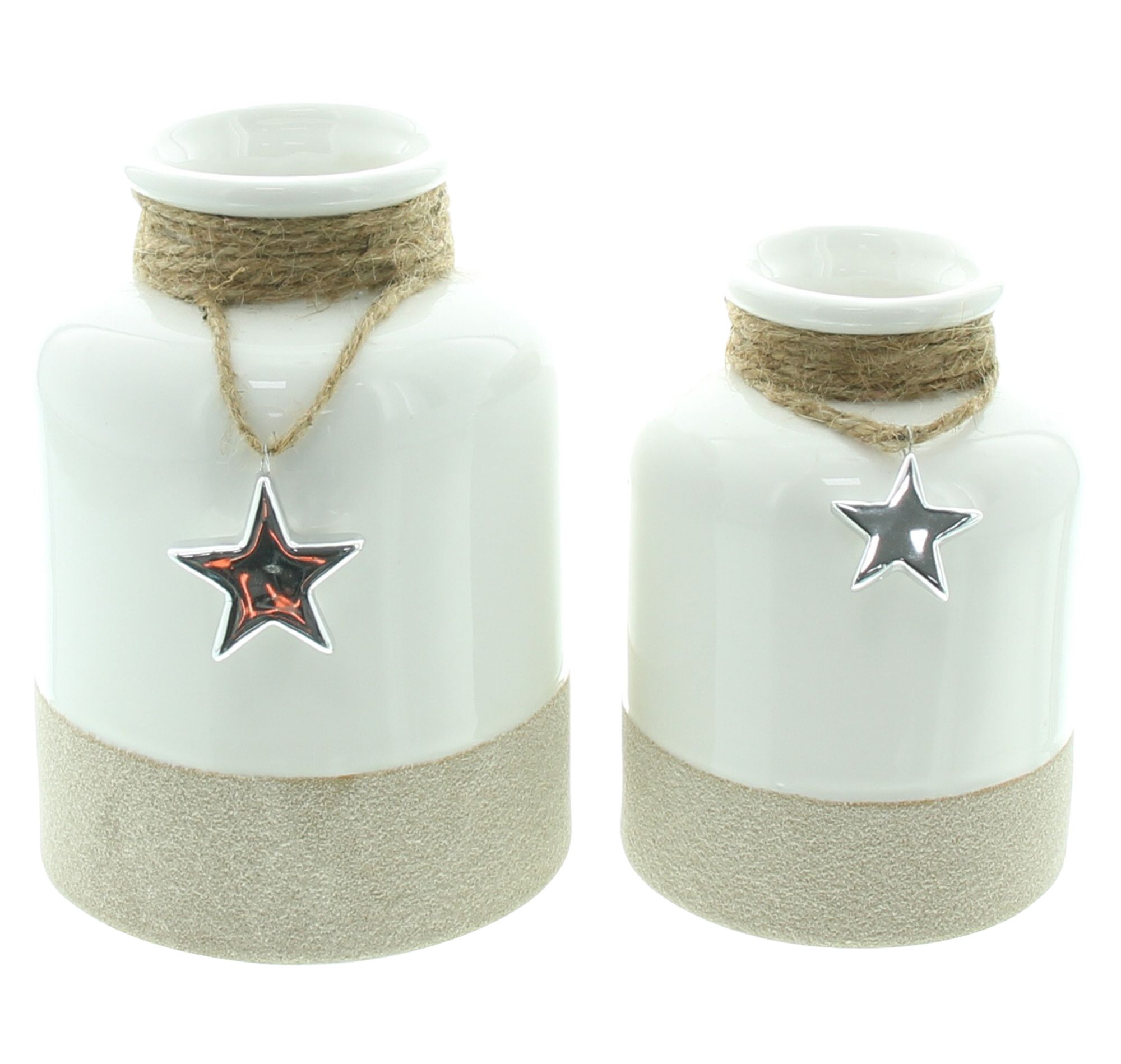 Dekovase "Silberstern", 2er Set im Frank Flechtwaren Online Shop für Weihnachten kaufen Dekovase "Silberstern", 2er Set im Frank Flechtwaren Online Shop für Weihnachten kaufen