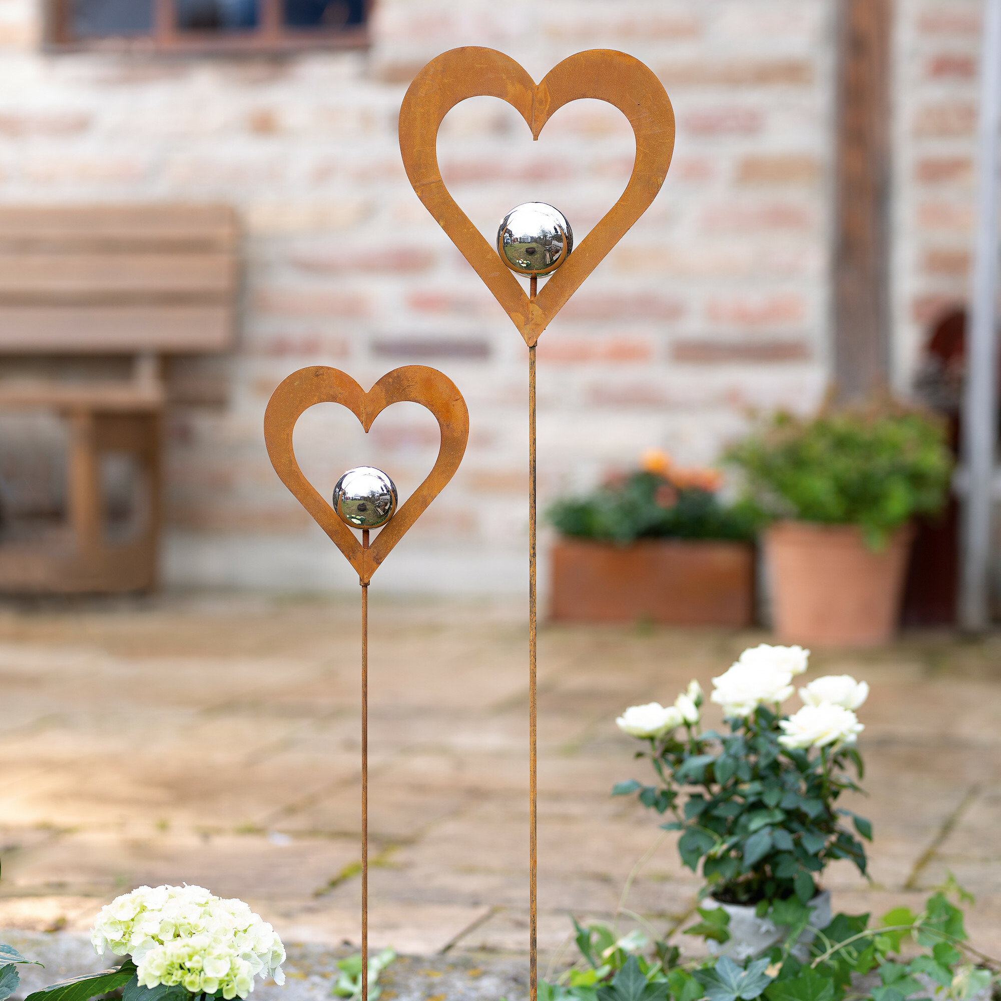 Herzstecker "Silberkugel", 2er Set  im Frank Flechtwaren Online Shop kaufen