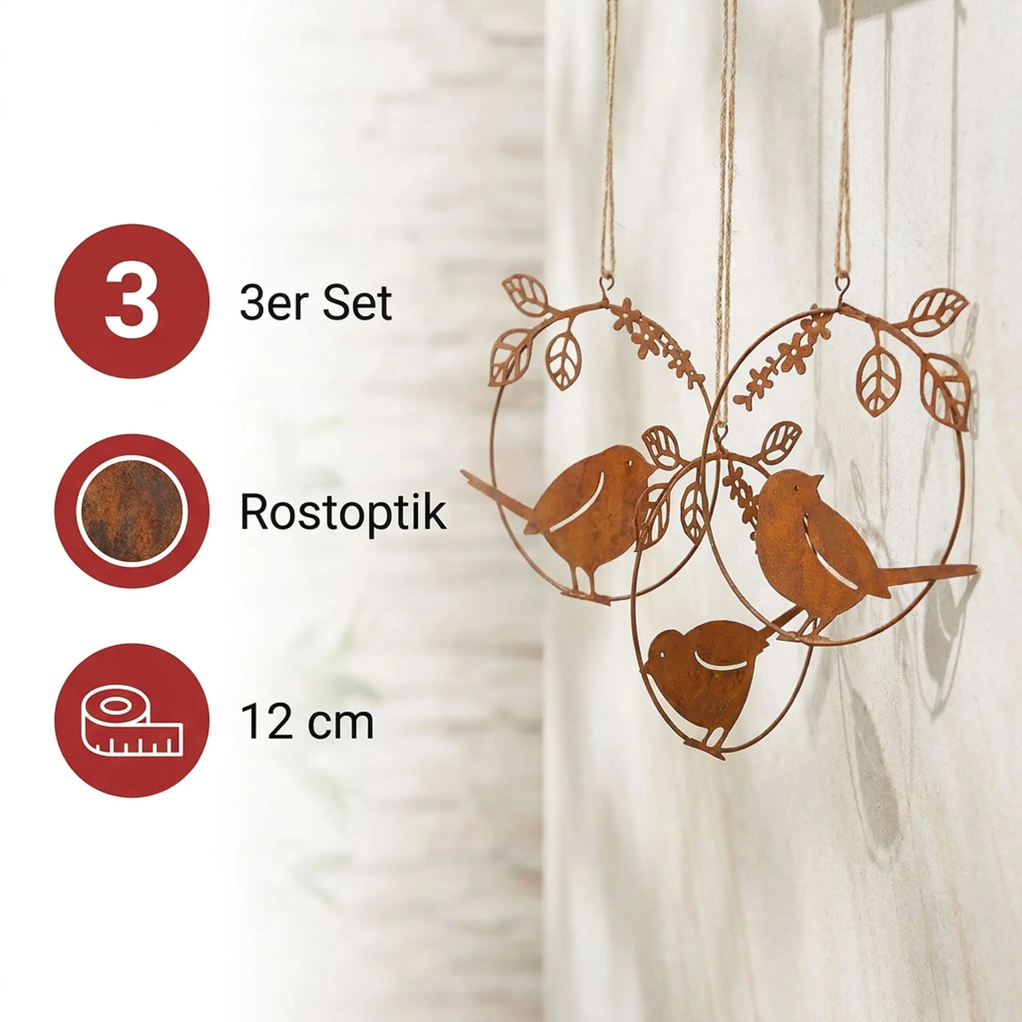 Hänger "Vögelchen", 3er Set  im Frank Flechtwaren Online Shop für Dekohänger kaufen