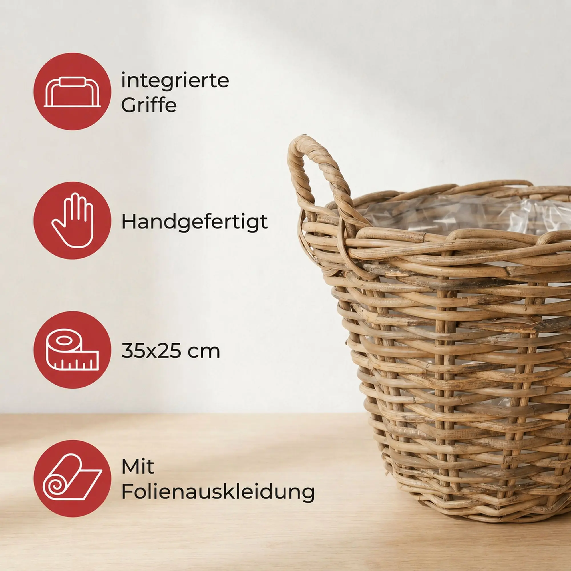 Pflanzkorb "Spaltrattan"  im Frank Flechtwaren Online Shop für Pflanzkörbe kaufen