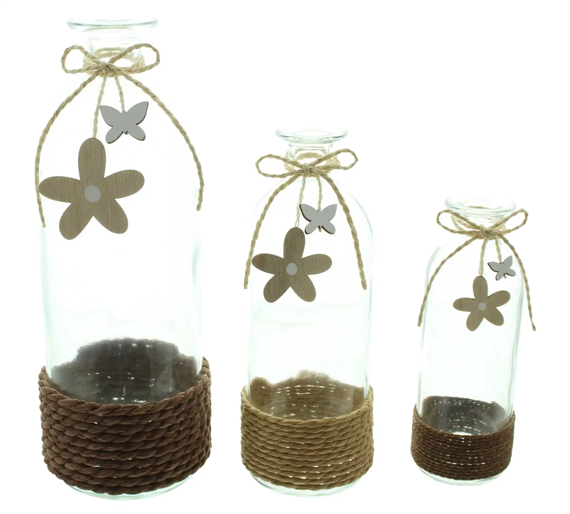 Dekovase "Blume & Schmetterling", 3er Set im Frank Flechtwaren Online Shop für Ostern kaufen Dekovase "Blume & Schmetterling", 3er Set im Frank Flechtwaren Online Shop für Ostern kaufen