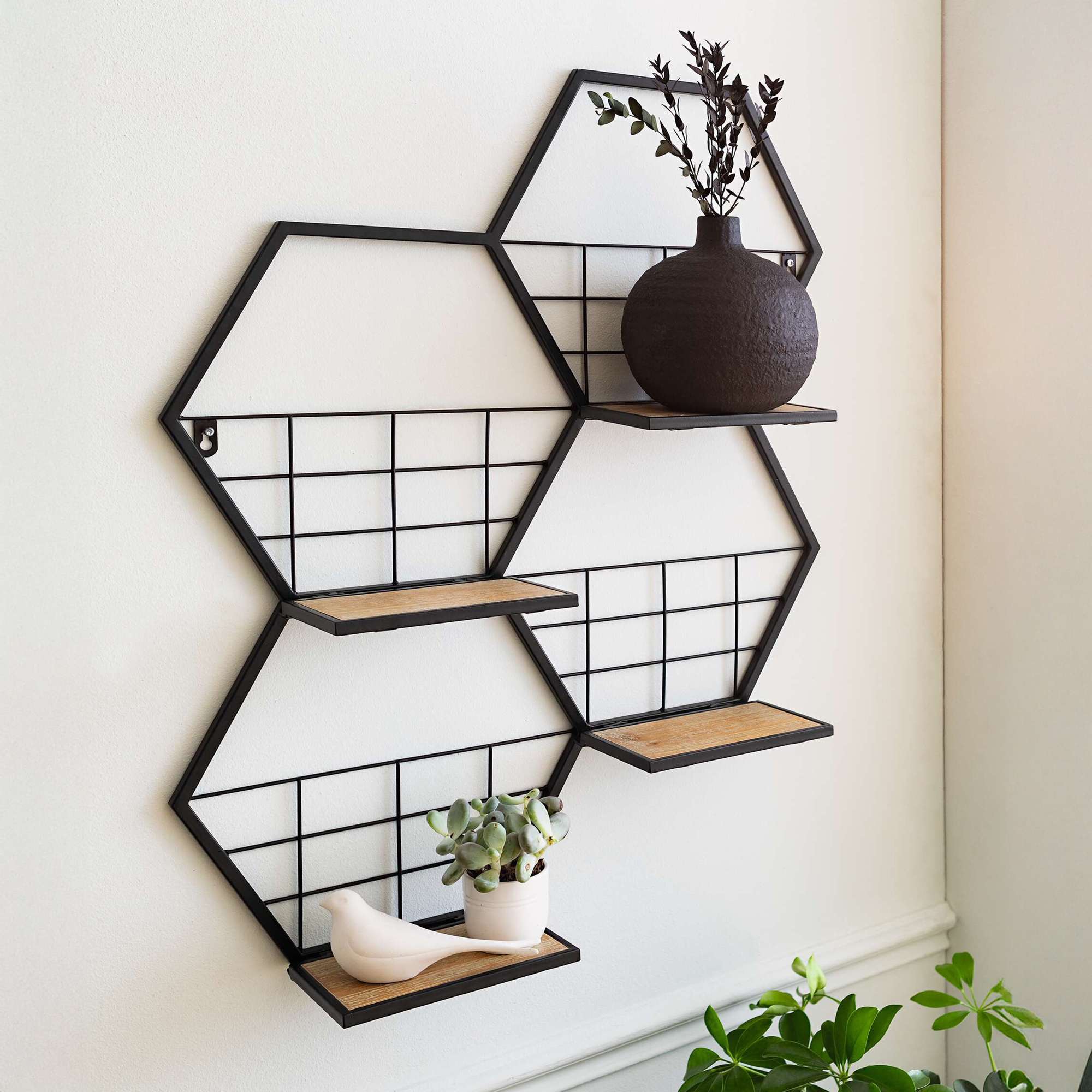 Wandregal "Hexagon"  im Frank Flechtwaren Online Shop kaufen