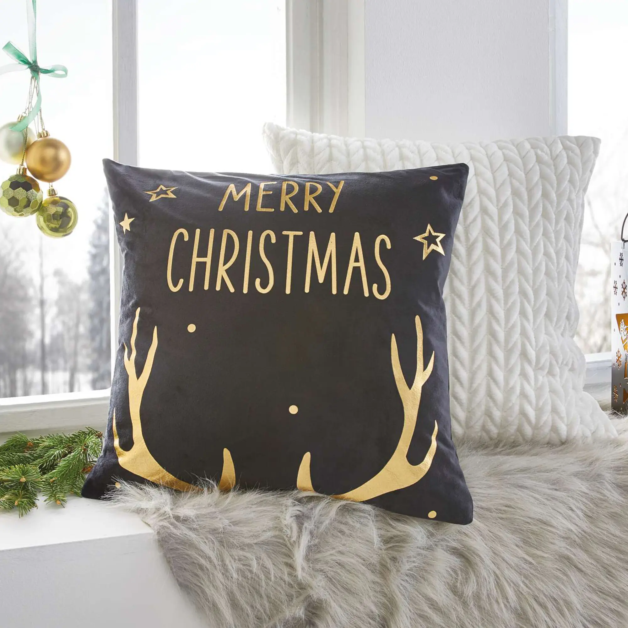 Kissenhülle "Merry Christmas"  im Frank Flechtwaren Online Shop für Kissen &amp; Kissenhüllen kaufen