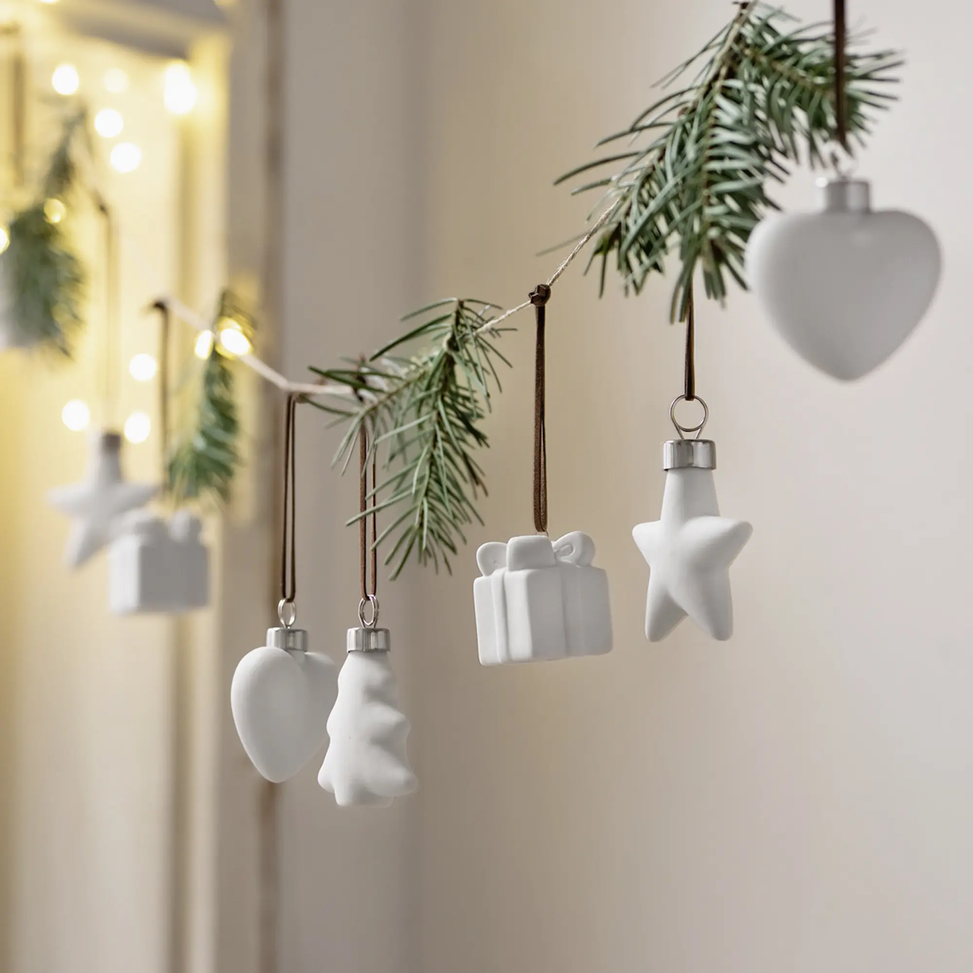 Hänger "Weiße Weihnacht", 8er Set  im Frank Flechtwaren Online Shop kaufen