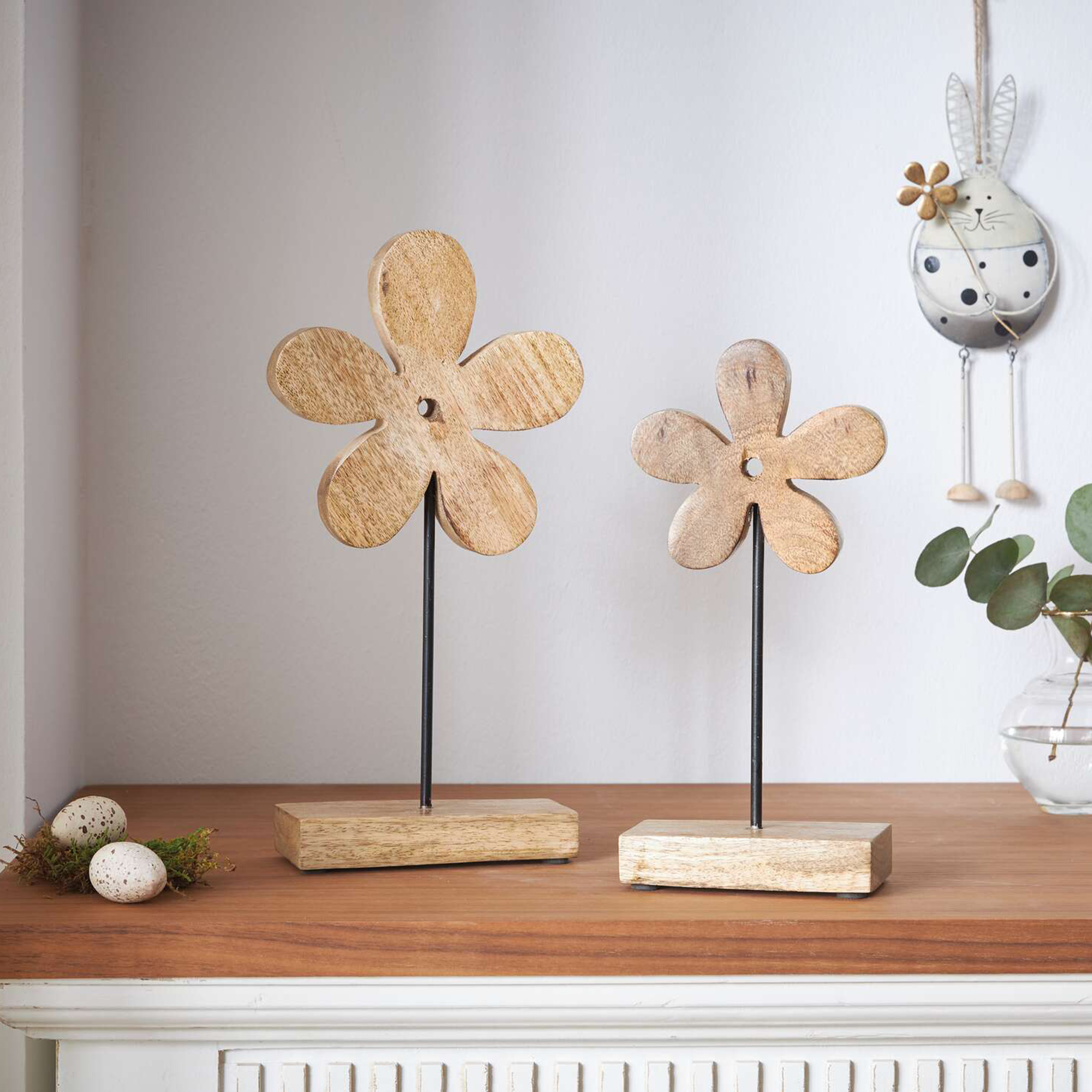 Holzdeko "Blume", 2er Set  im Frank Flechtwaren Online Shop kaufen