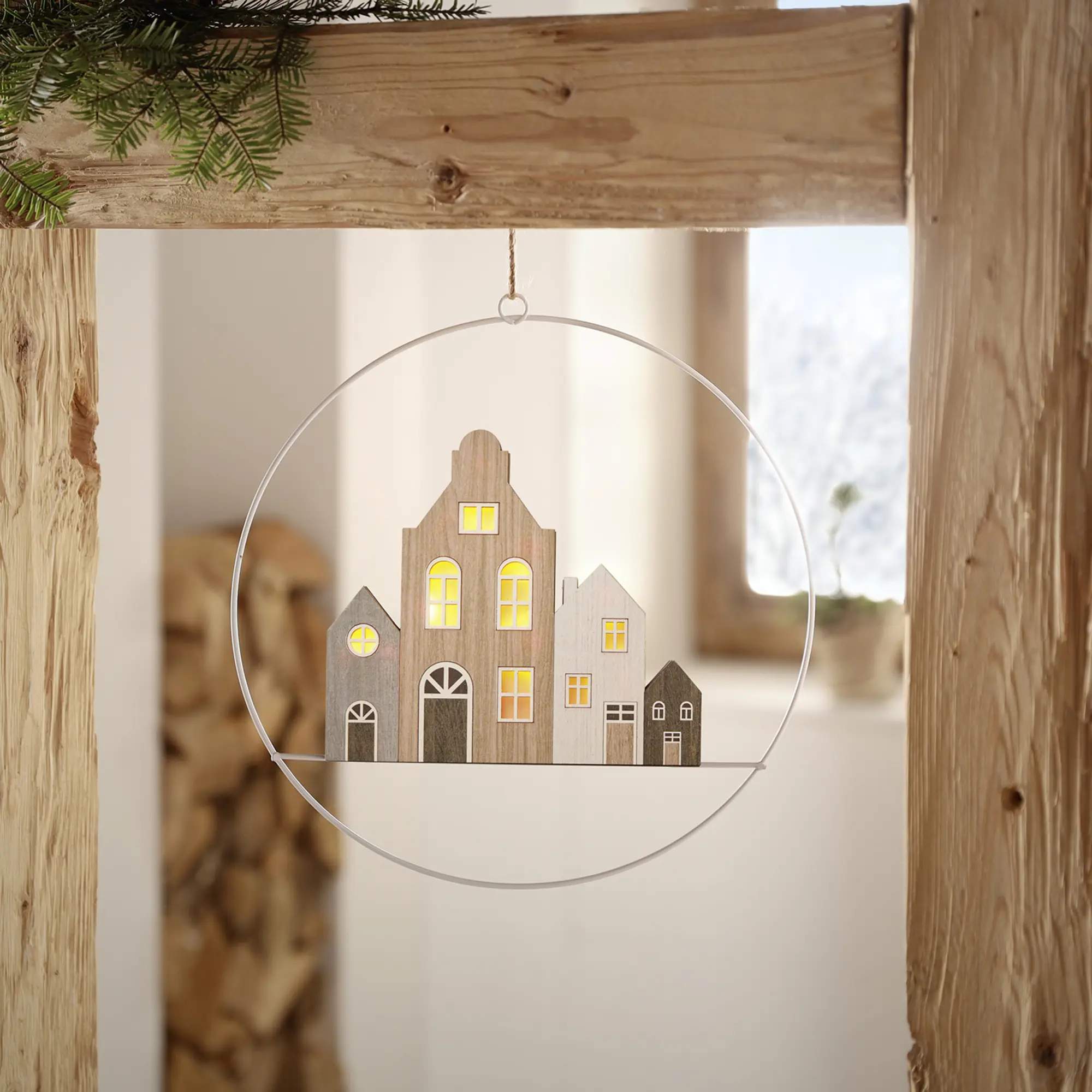 LED-Hänger "Häuser"  im Frank Flechtwaren Online Shop kaufen