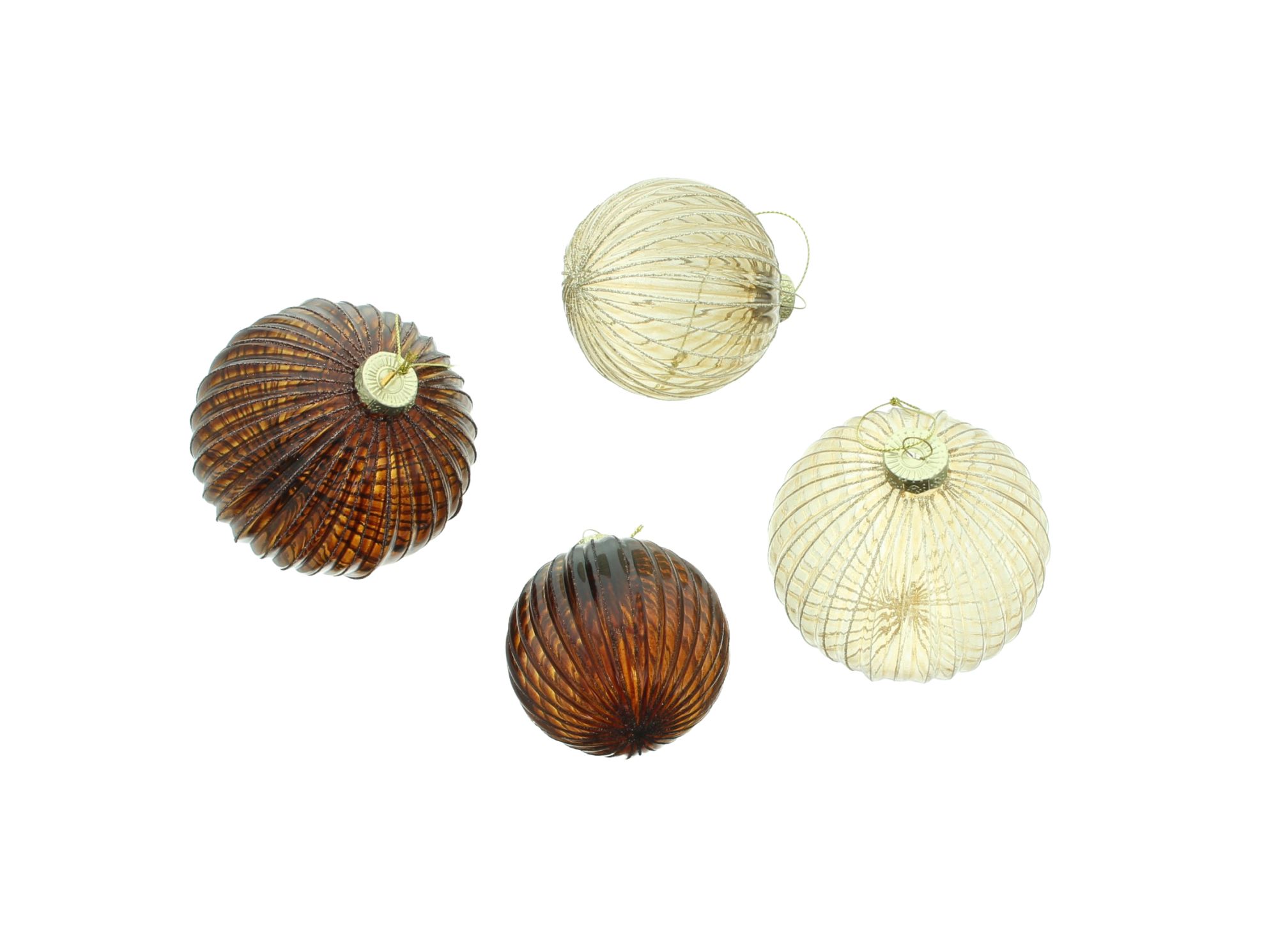 Kugel "Shiny Brown", 4er Set  im Frank Flechtwaren Online Shop für Weihnachts-Neuheiten kaufen