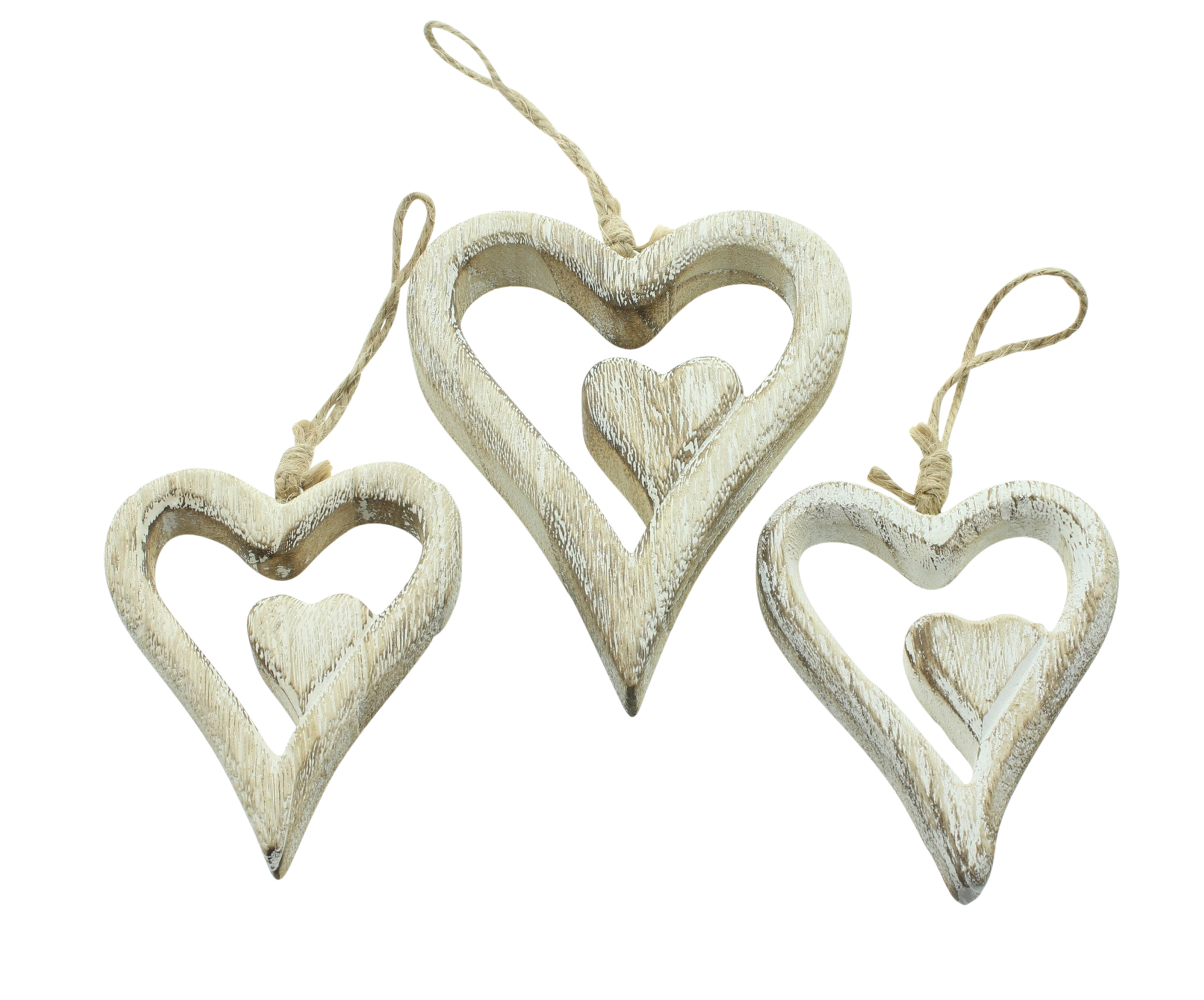 Hänger "Herz", 3er Set  im Frank Flechtwaren Online Shop für Dekohänger kaufen