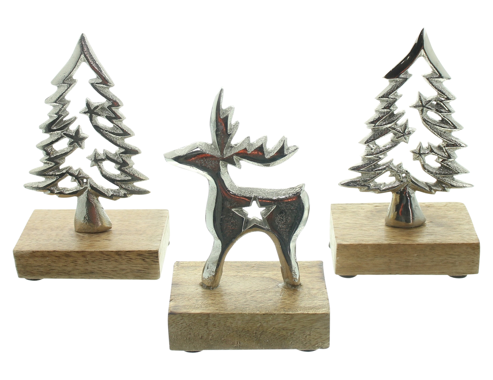 Weihnachtsdeko "Tannen &amp; Rentier", 3er Set  im Frank Flechtwaren Online Shop kaufen