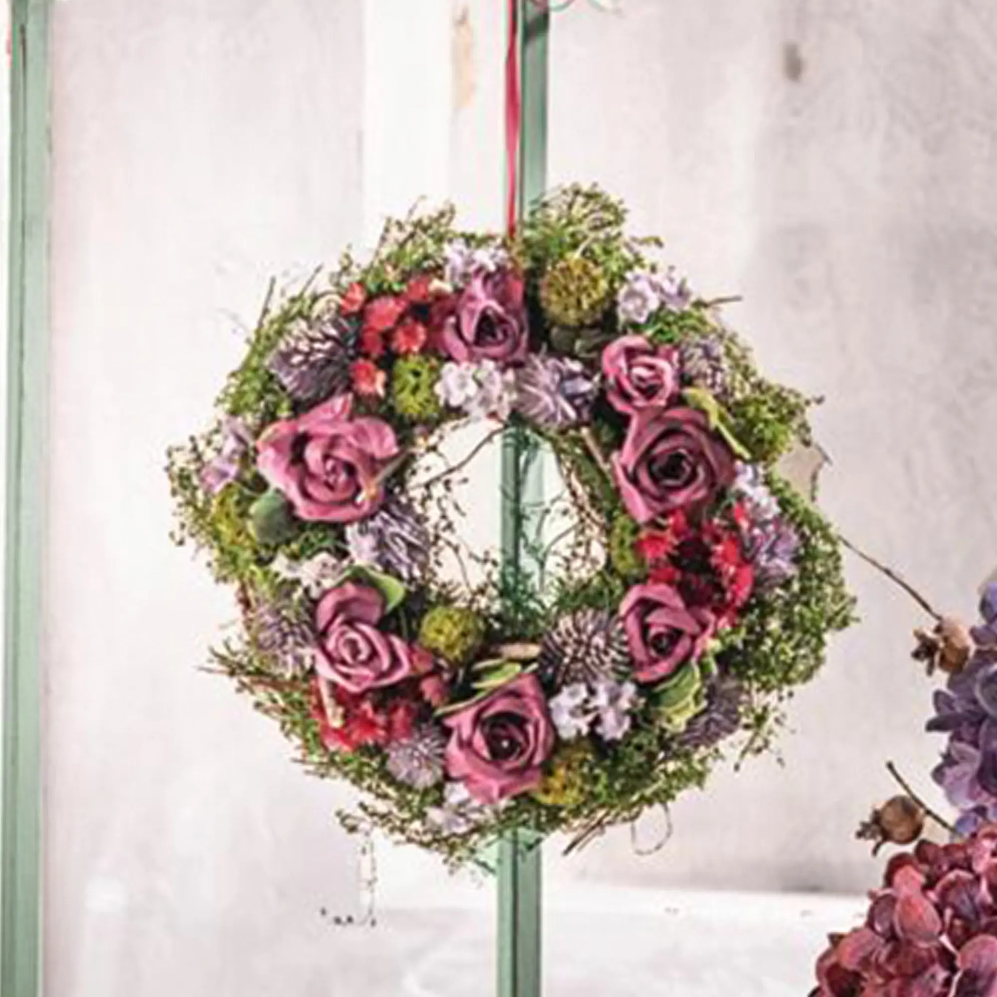 Kranz "Lila Rose"  im Frank Flechtwaren Online Shop kaufen