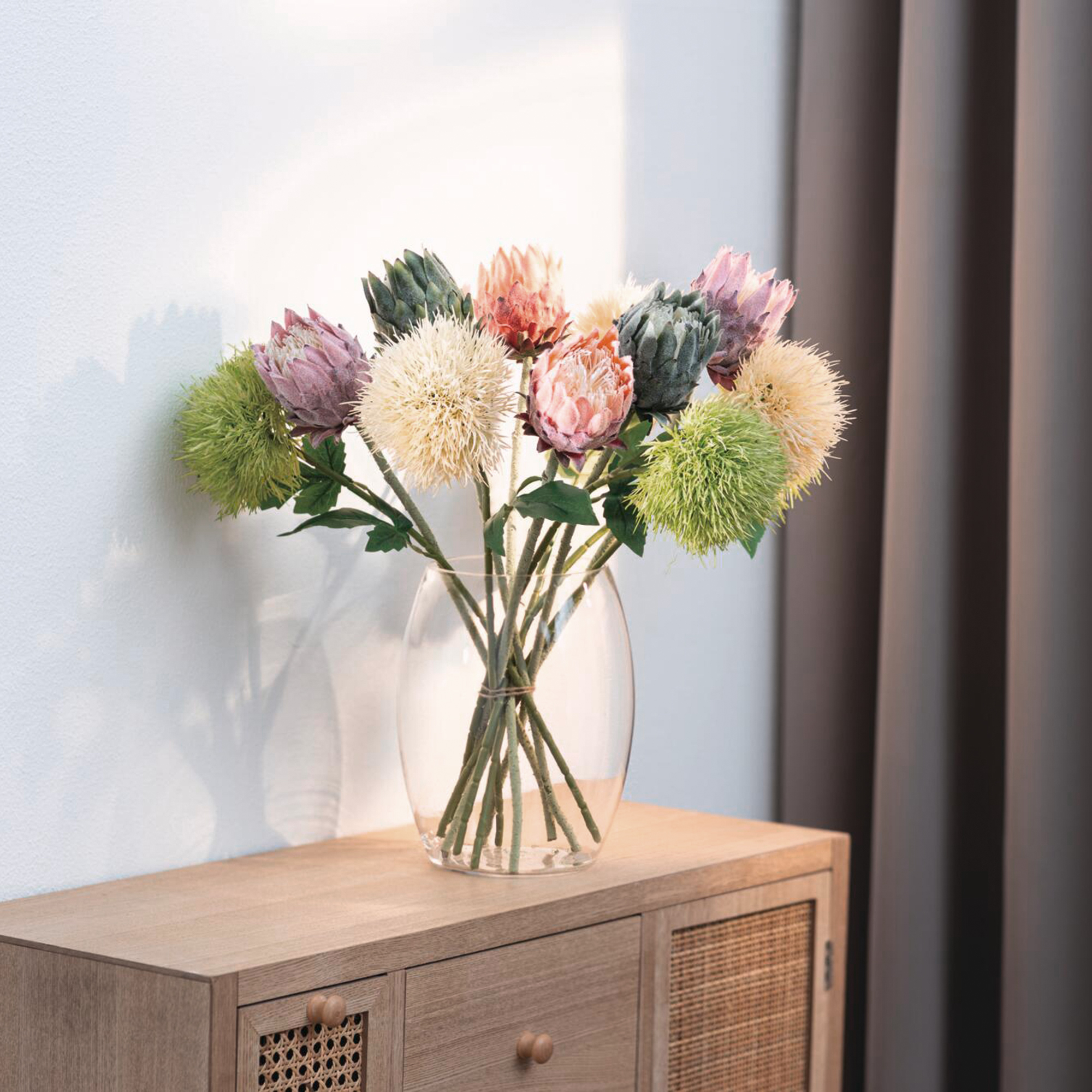 Blume "Protea", 3er Set  im Frank Flechtwaren Online Shop für Kunstpflanzen kaufen