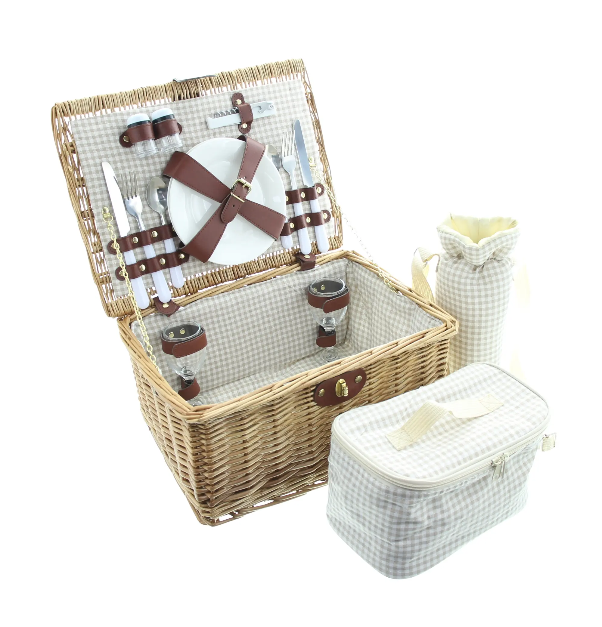 Picknickkorb "Duo", 16tlg.  im Frank Flechtwaren Online Shop für Picknickkörbe kaufen