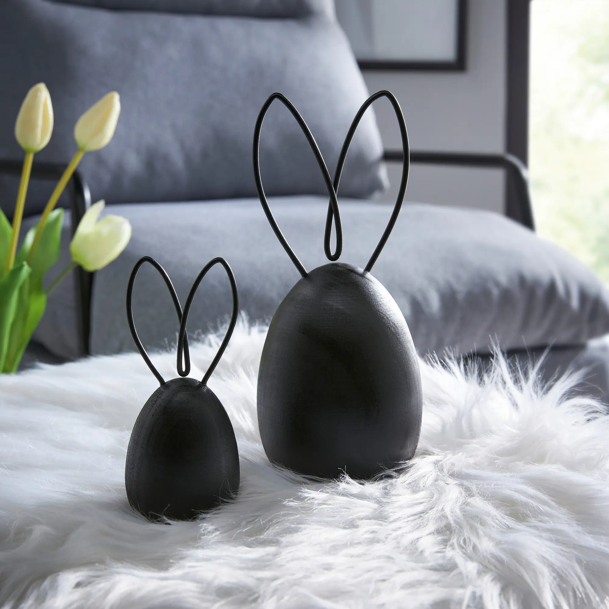 Hase "Black", 2er Set  im Frank Flechtwaren Online Shop kaufen