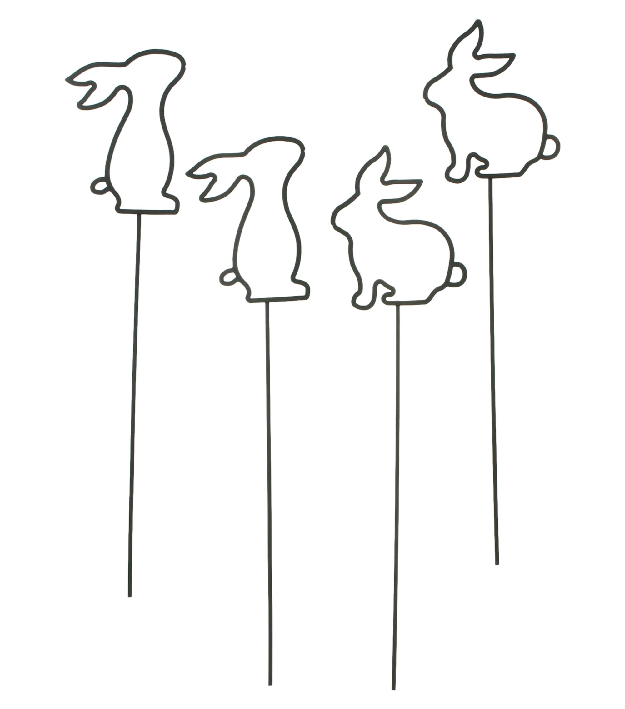 Blumenstecker "Hasenbande", 4er Set  im Frank Flechtwaren Online Shop für Geschenke-Tipps kaufen