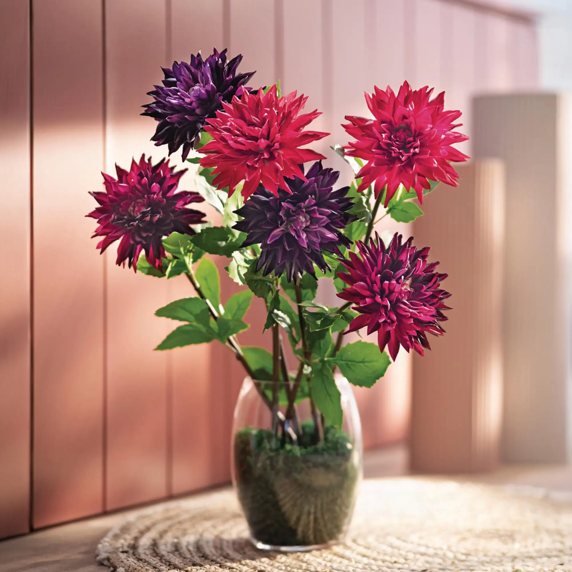 Kunstblume "Dahlie Purple Touch", 3er Set  im Frank Flechtwaren Online Shop kaufen