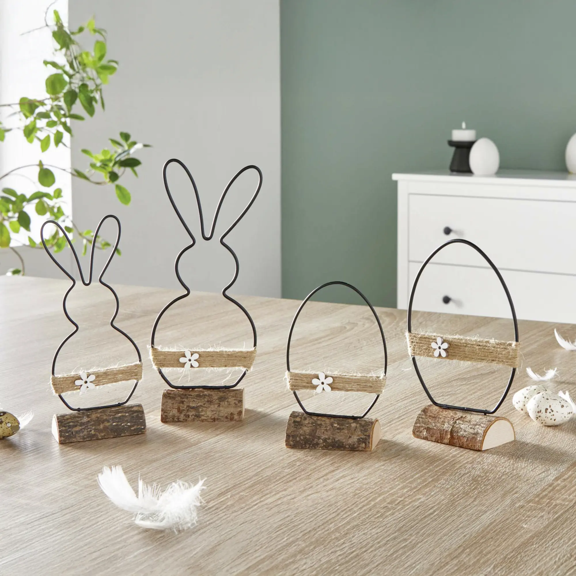 Osterdeko "Modern", 4er Set  im Frank Flechtwaren Online Shop für Ostern kaufen