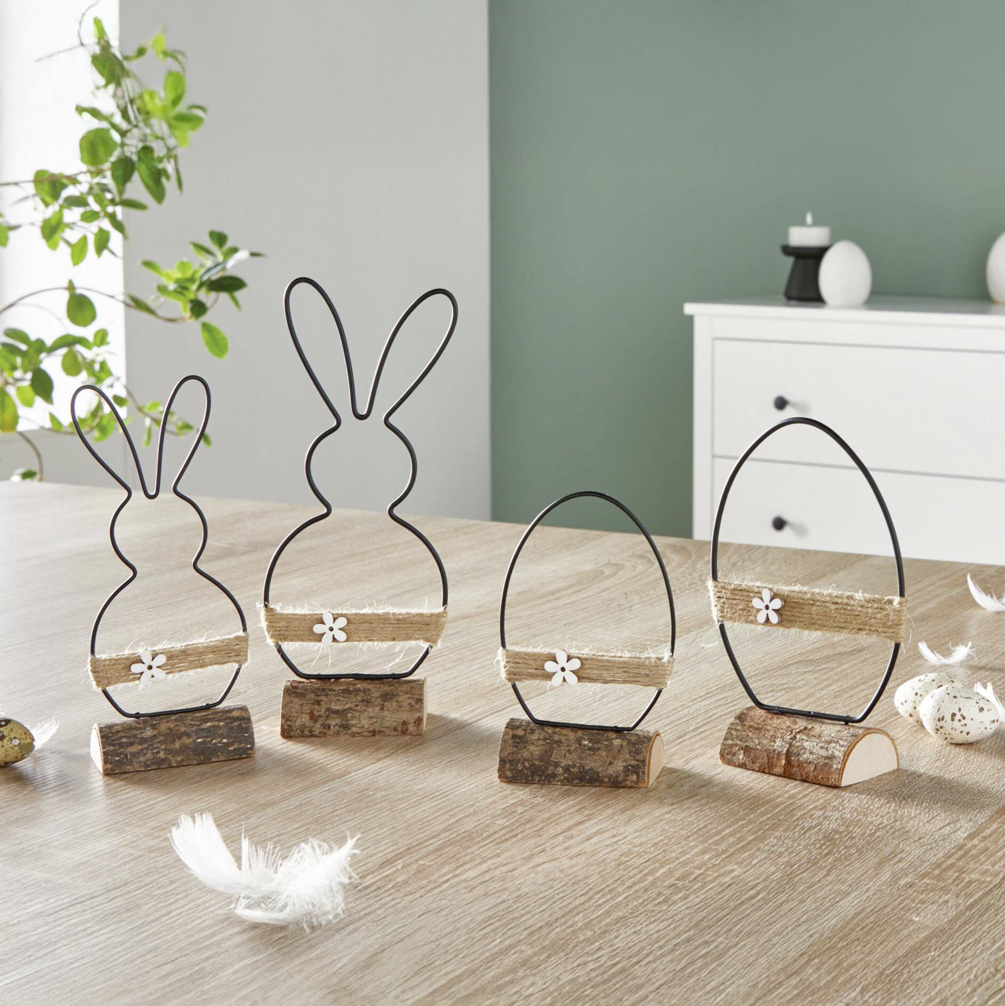 Osterdeko "Modern", 4er Set  im Frank Flechtwaren Online Shop kaufen