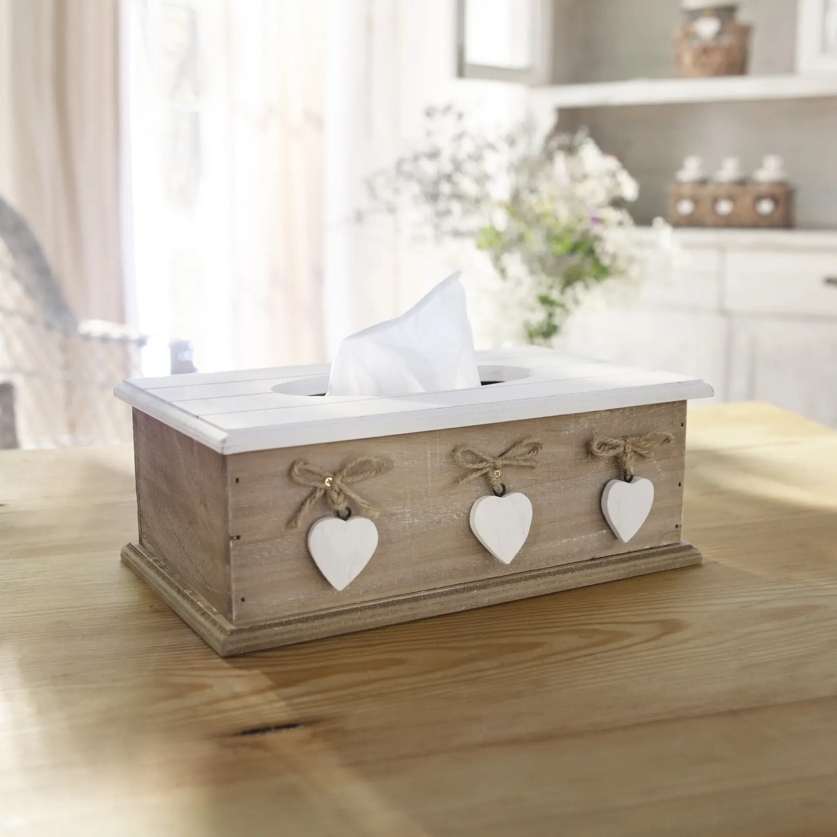Tissuebox "White Heart"  im Frank Flechtwaren Online Shop kaufen