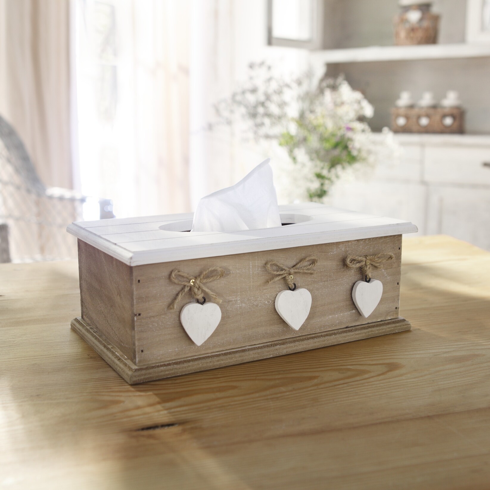 Tissuebox "White Heart"  im Frank Flechtwaren Online Shop kaufen