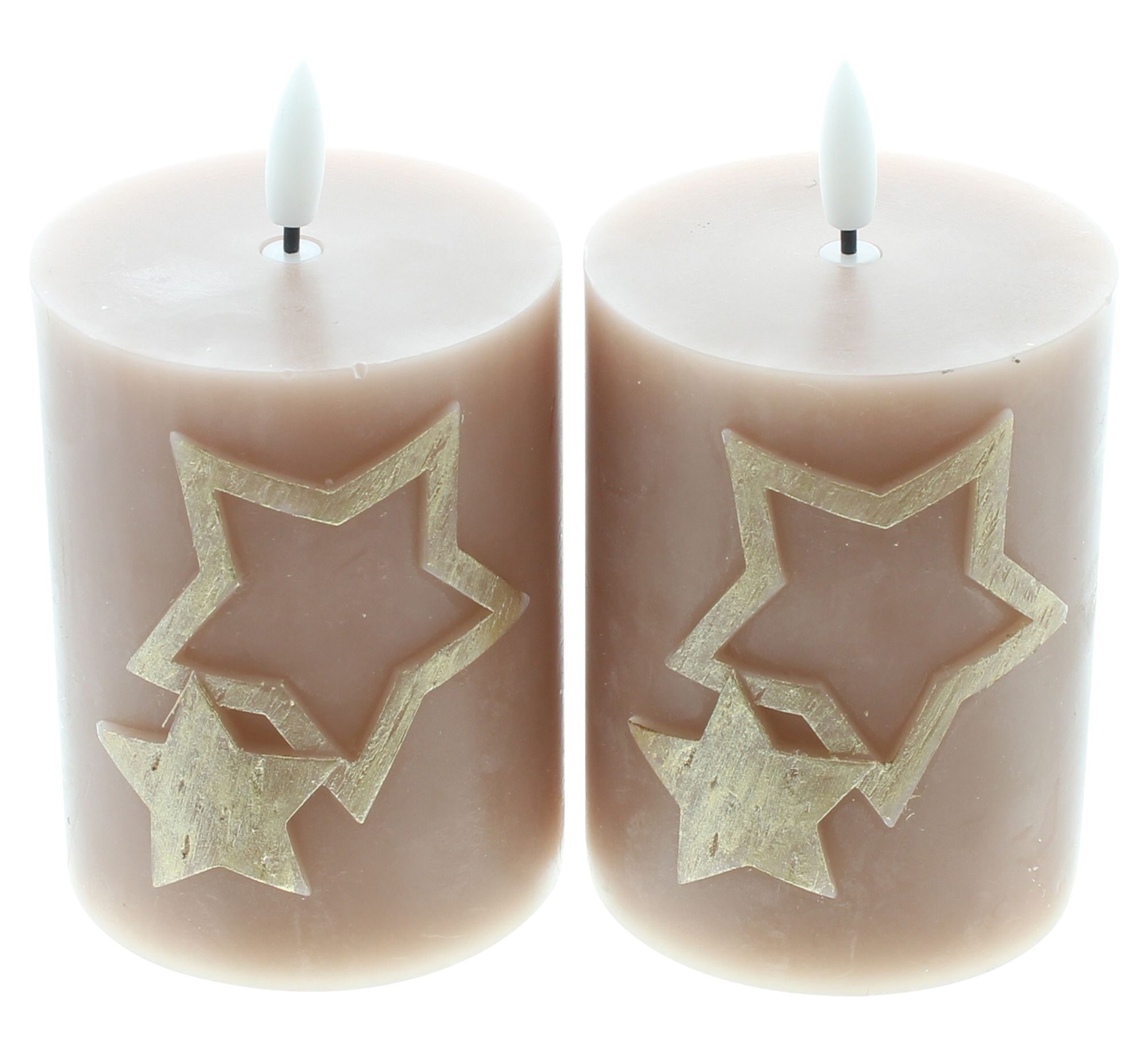 LED-Kerze "Sterne", beige, 2er Set im Frank Flechtwaren Online Shop für Weihnachten kaufen LED-Kerze "Sterne", beige, 2er Set im Frank Flechtwaren Online Shop für Weihnachten kaufen