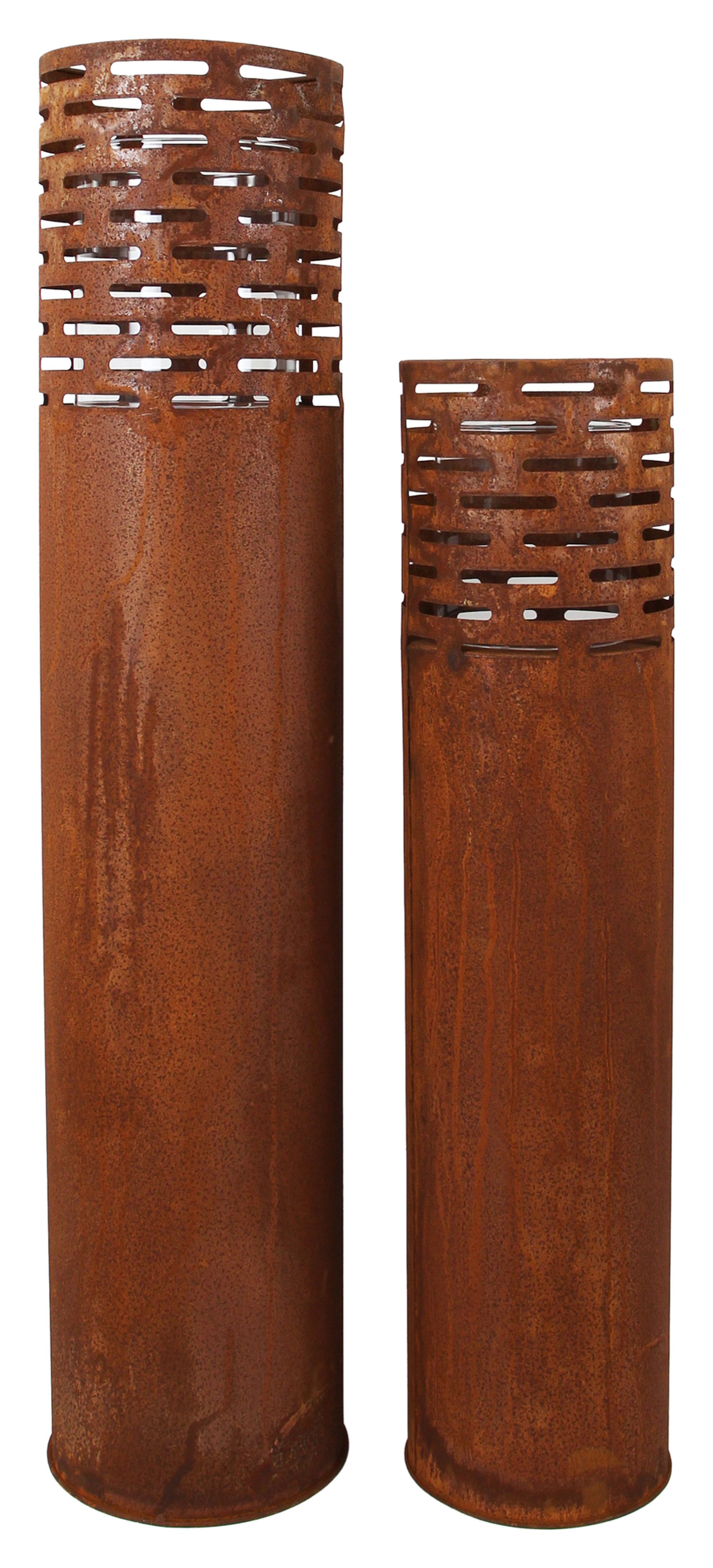 Windlicht "Rost-Säule", 2er Set im Frank Flechtwaren Online Shop für Ostern kaufen Windlicht "Rost-Säule", 2er Set im Frank Flechtwaren Online Shop für Ostern kaufen