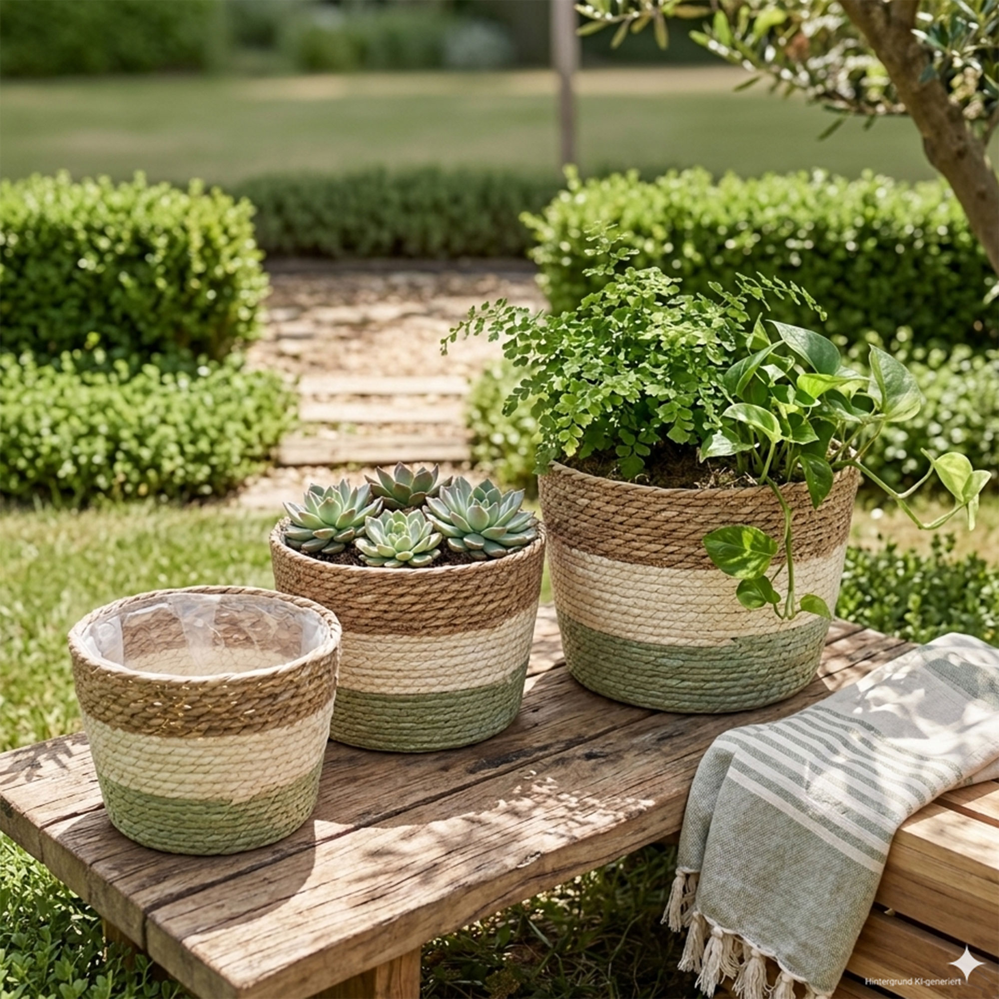 Pflanzer "Naturfarben", klein  im Frank Flechtwaren Online Shop kaufen
