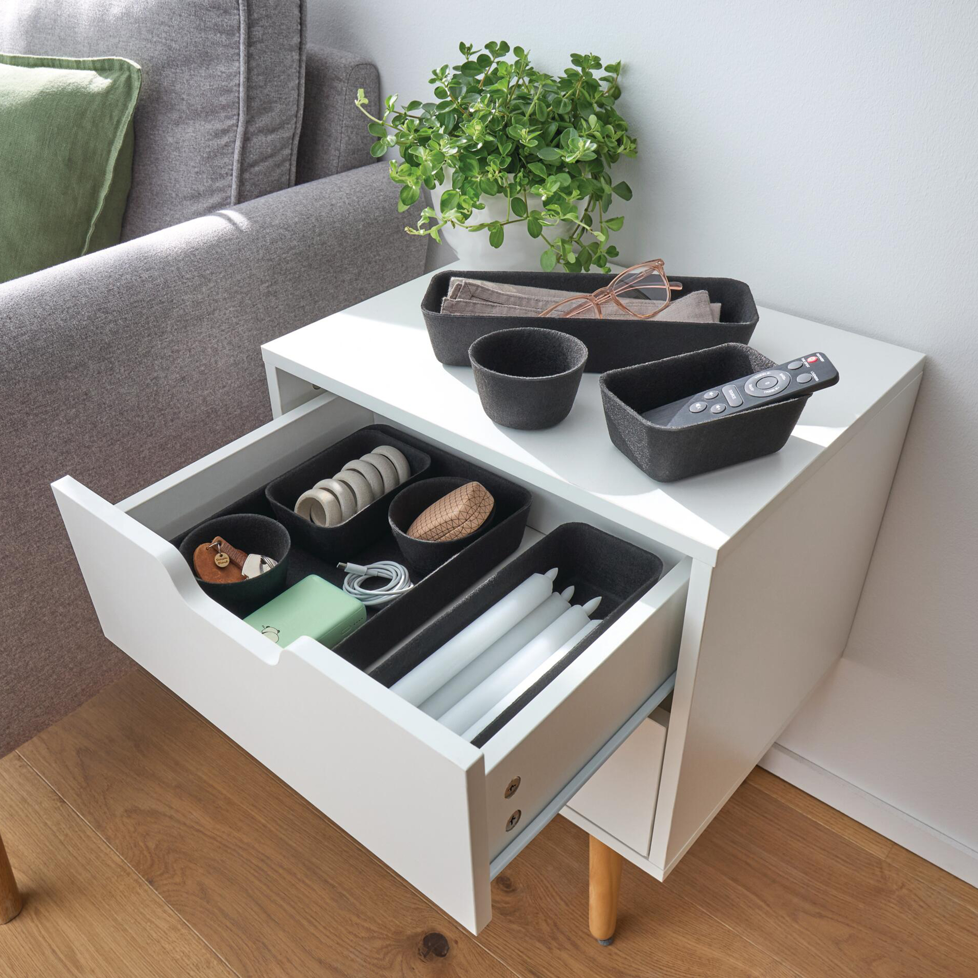 Schubladen-Organizer "Black", 8er Set  im Frank Flechtwaren Online Shop kaufen