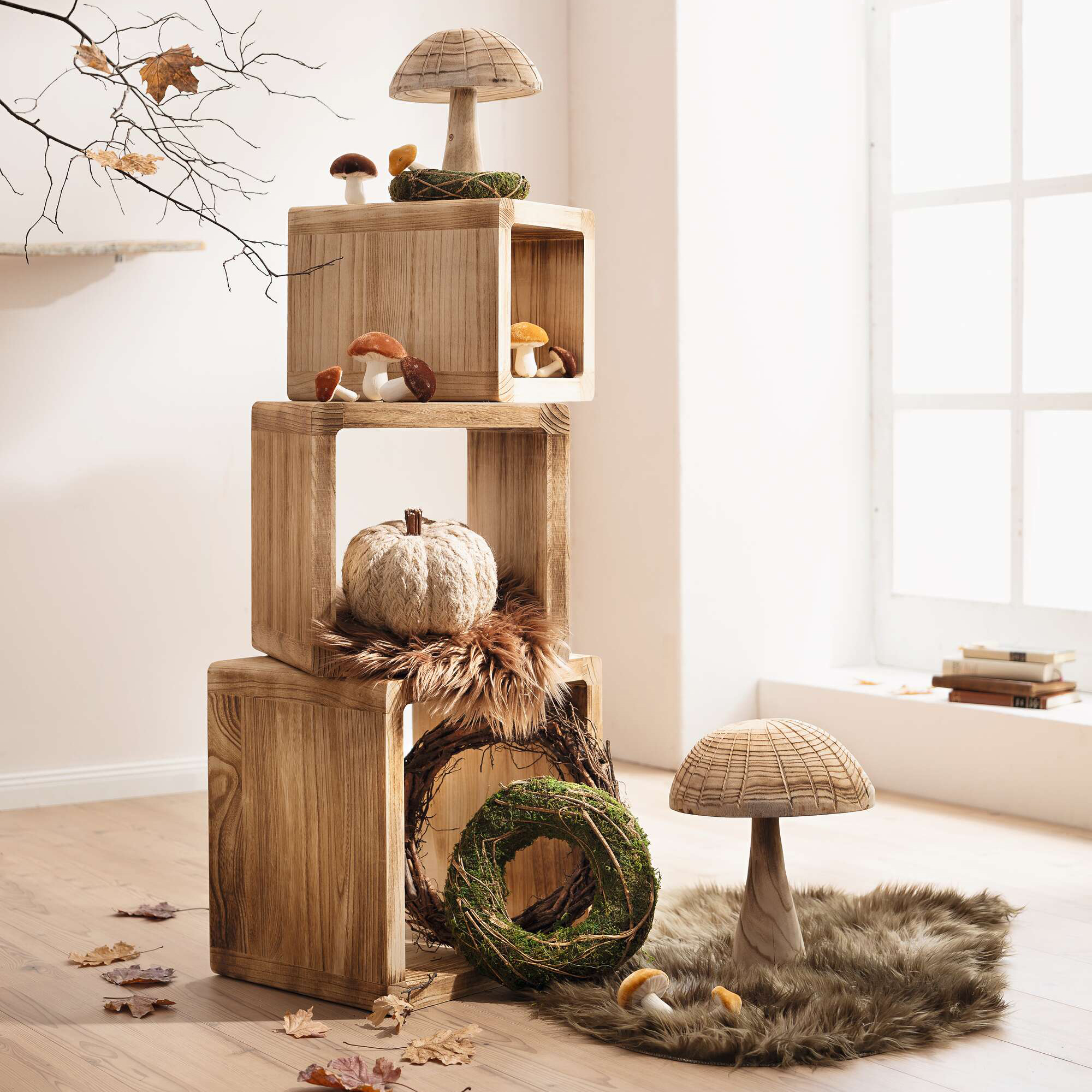 Holzdeko "Mushroom", groß im Frank Flechtwaren Online Shop für Herbst kaufen Holzdeko "Mushroom", groß im Frank Flechtwaren Online Shop für Herbst kaufen