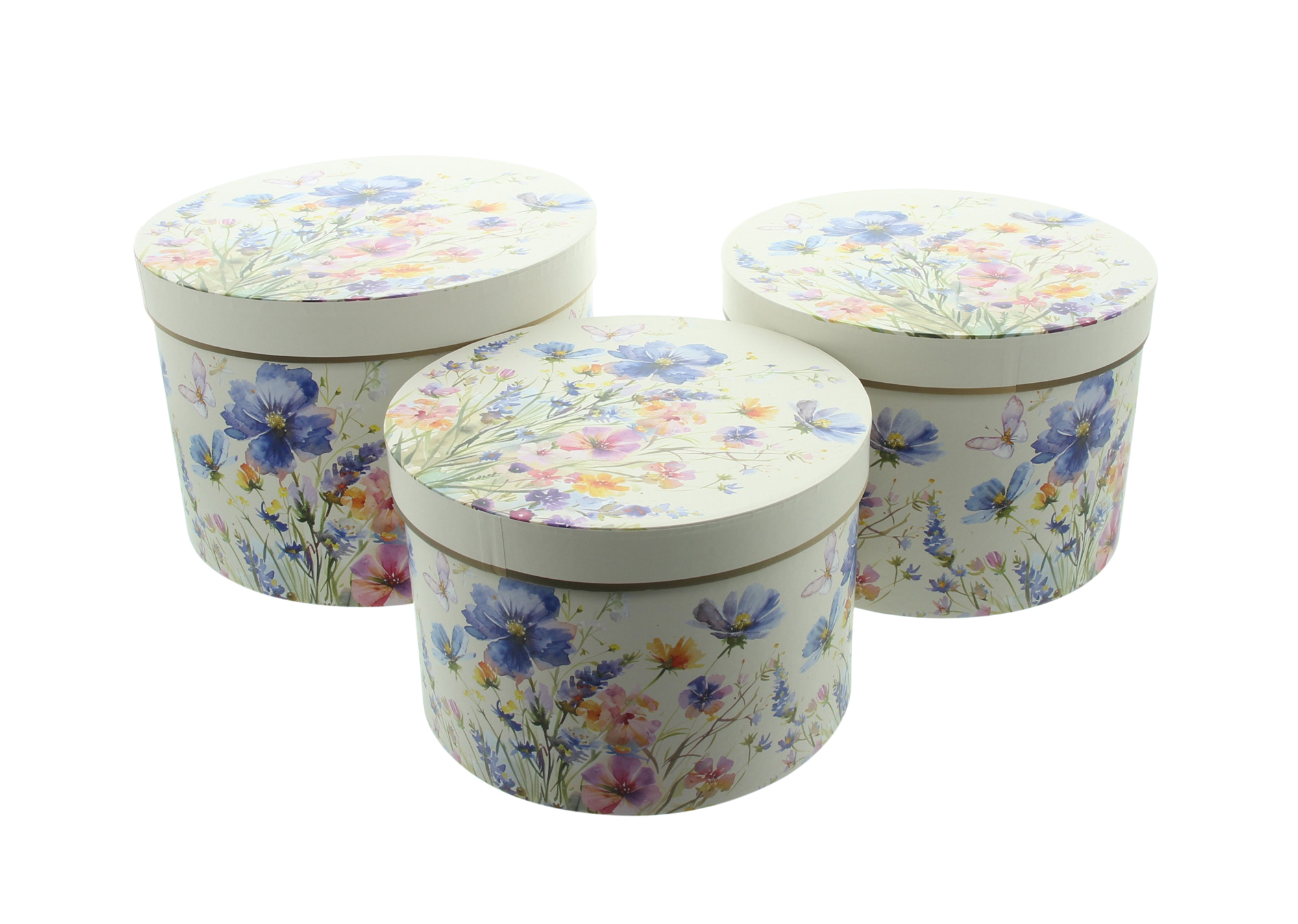 Geschenkbox "Blumenwiese", 3er Set  im Frank Flechtwaren Online Shop für Geschenktaschen kaufen