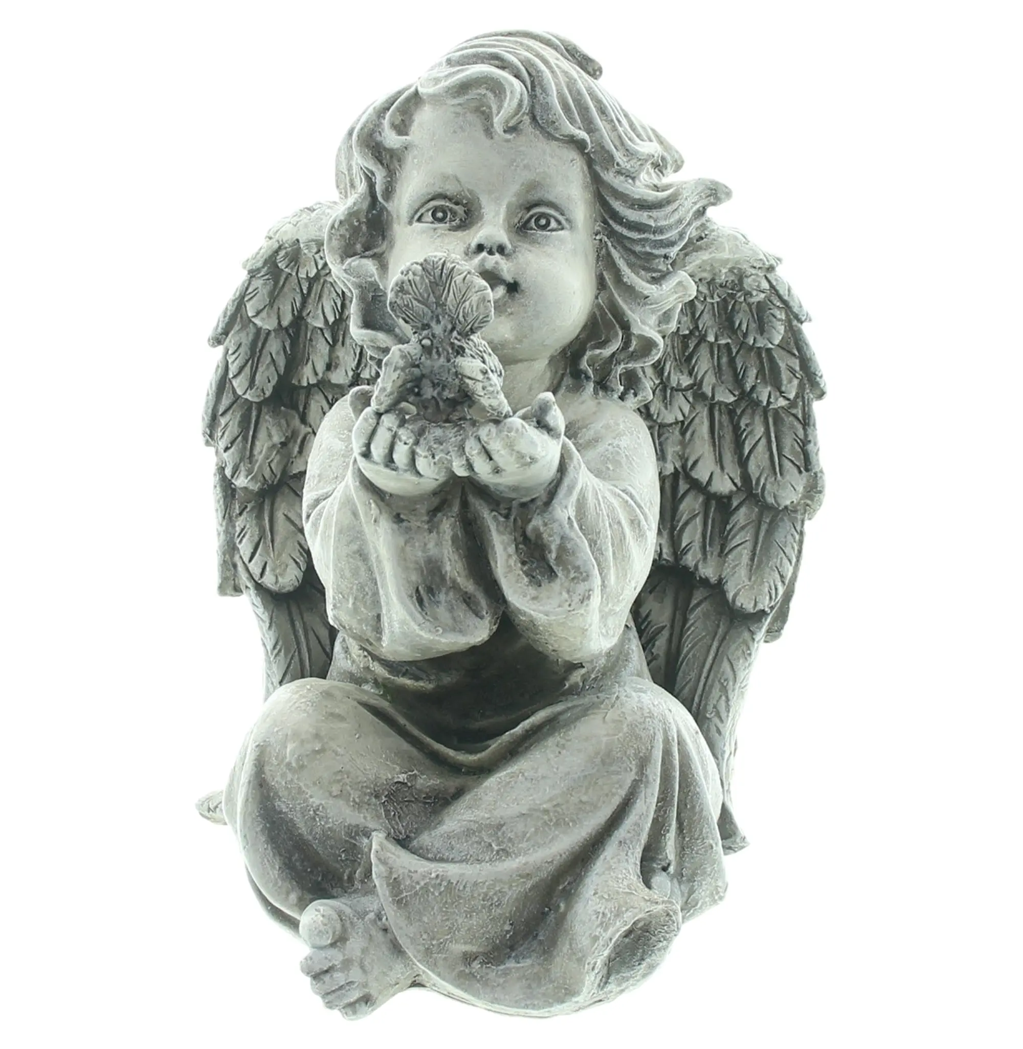 Figur "Engel mit Vogel"  im Frank Flechtwaren Online Shop kaufen