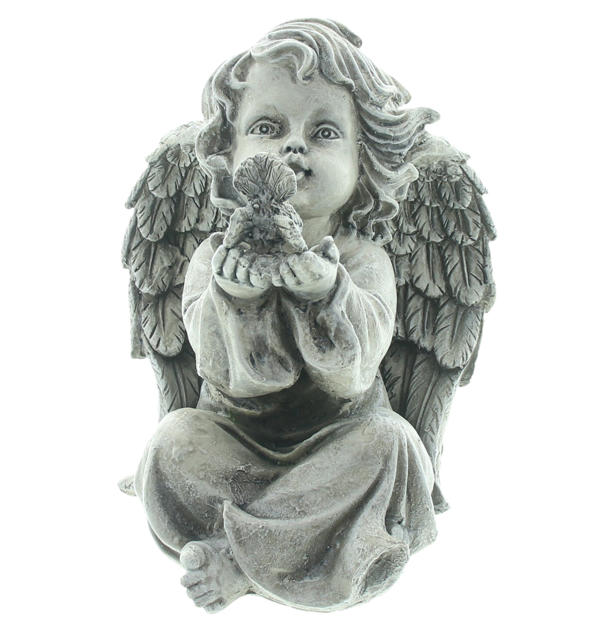Figur "Engel mit Vogel"  im Frank Flechtwaren Online Shop kaufen