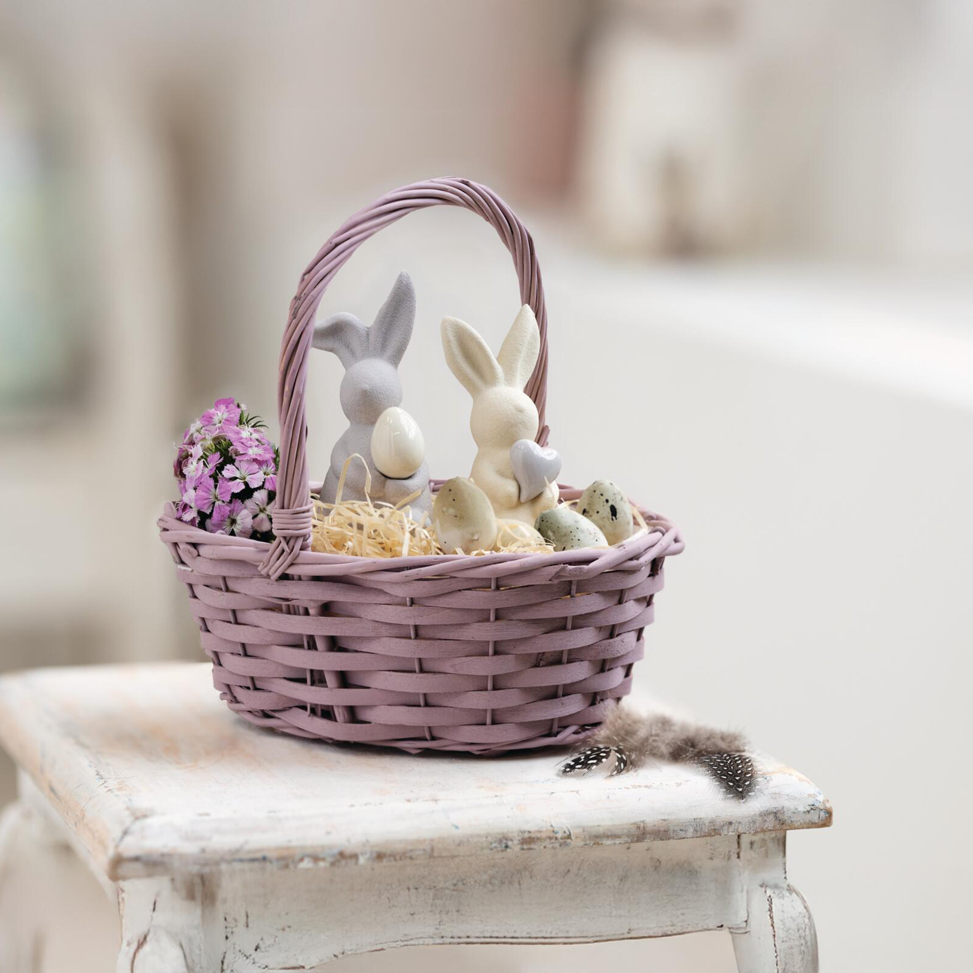 Bügelkörbchen "Zartrosa"  im Frank Flechtwaren Online Shop für Gerade eingetroffen kaufen