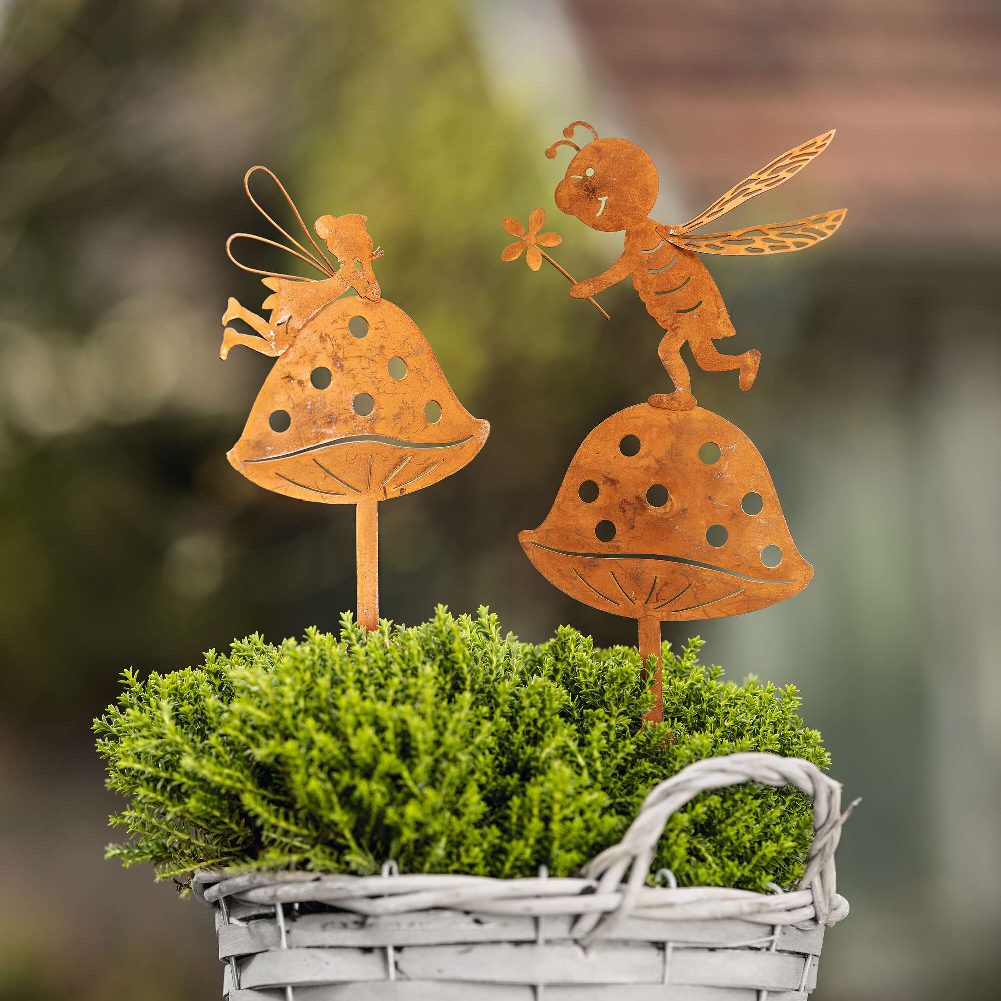 Acheter Lot de 2 pics de jardin "amis des champignons"  dans la boutique en ligne de Frank Flechtwaren