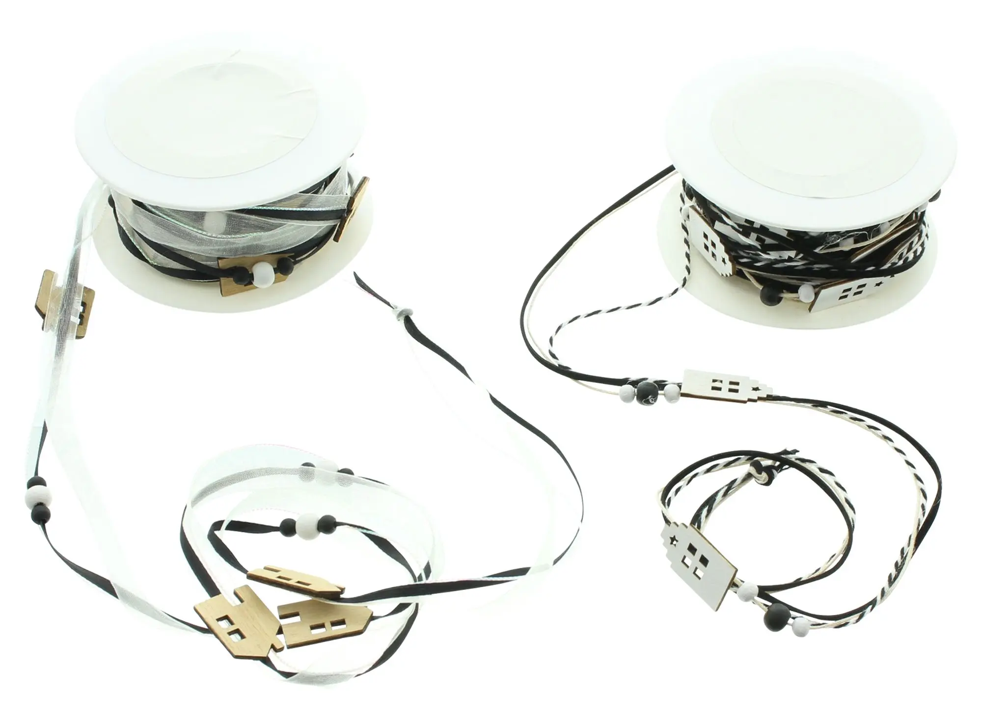 Geschenkband "Häuschen", 2er Set  im Frank Flechtwaren Online Shop für Ostern kaufen